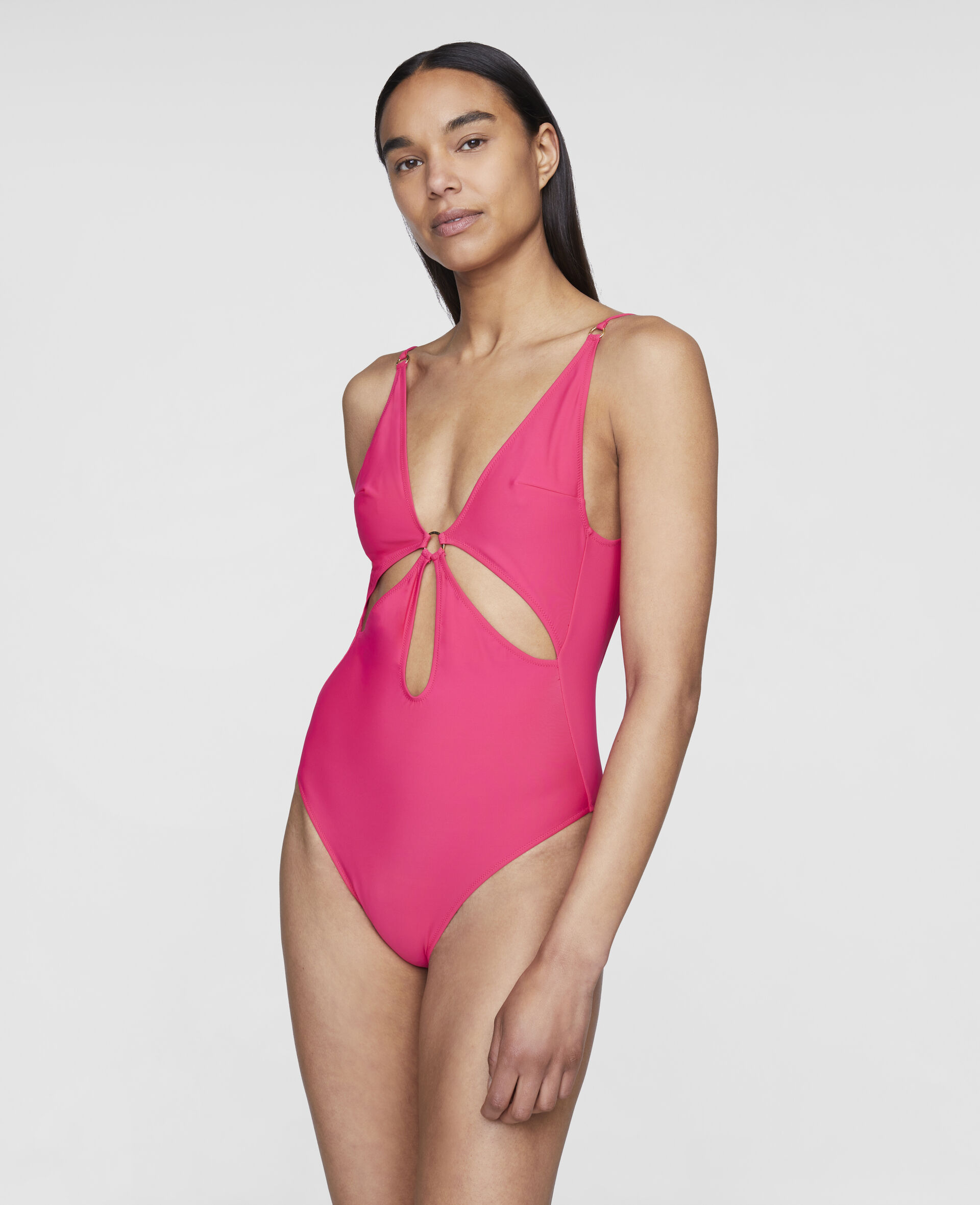 Graphic Cutout Swimsuit-Pink-large image number 1