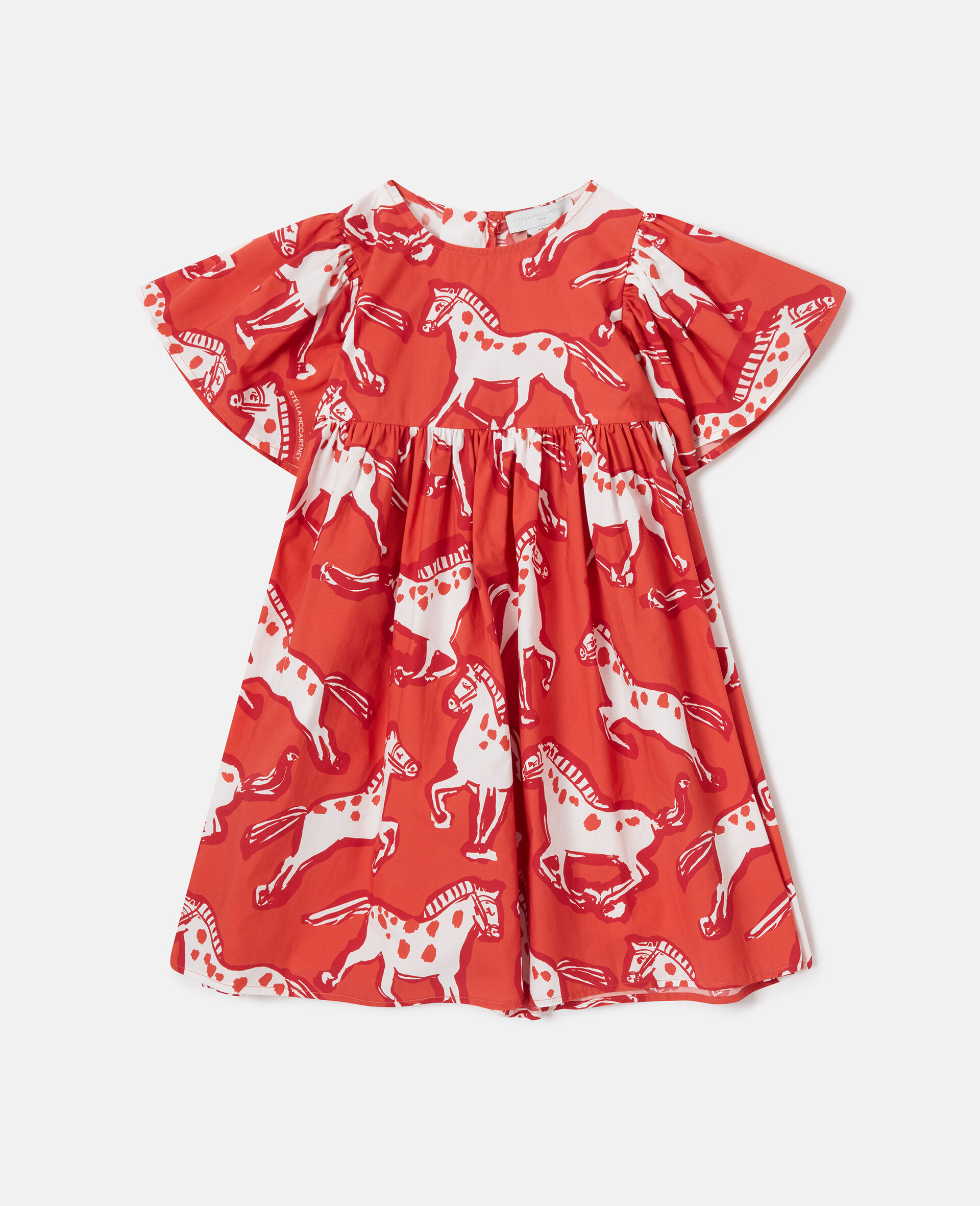 Horse Print Popeline Dress-Multicoloured-medium