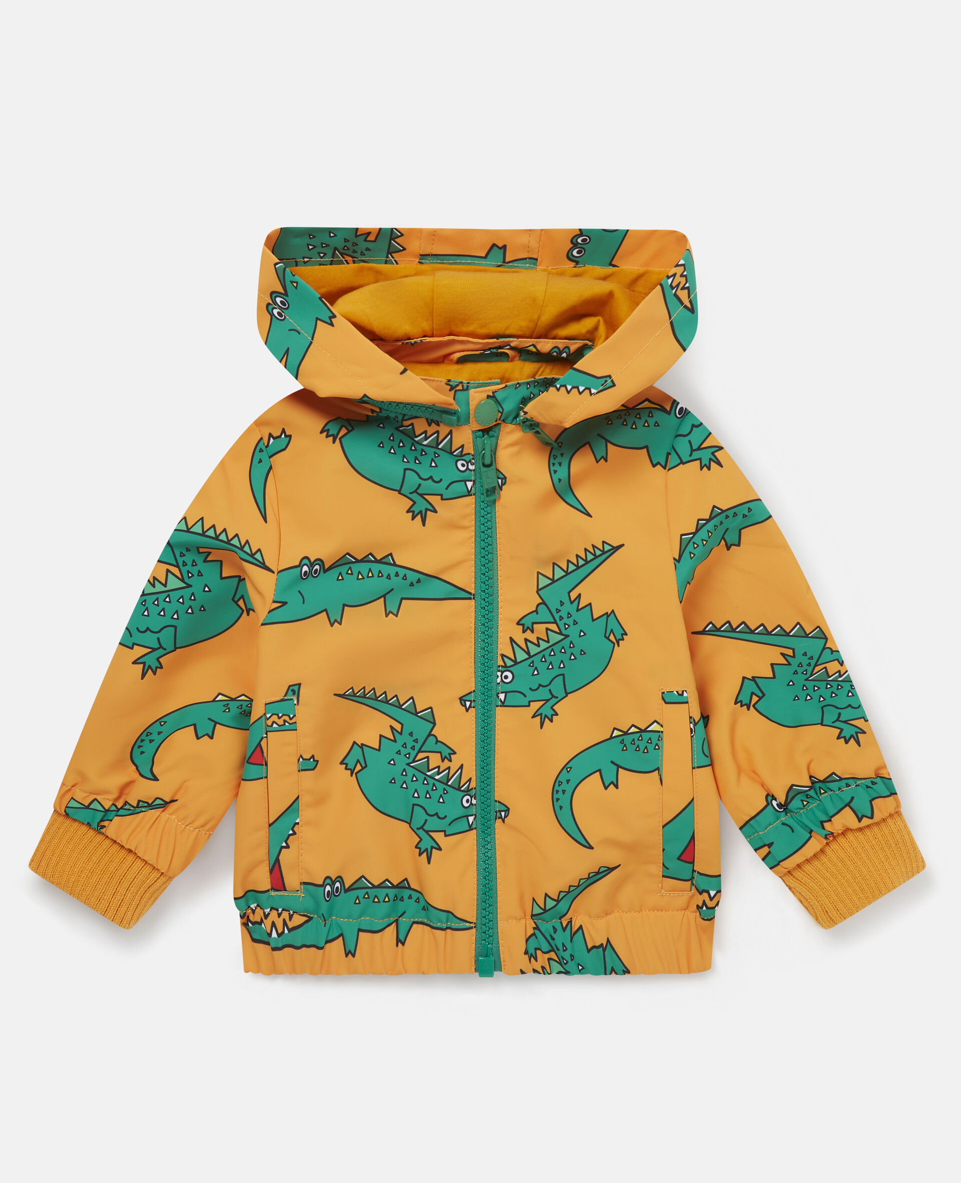 Crocodile Print All Over Jacket -Orange-large image number 0