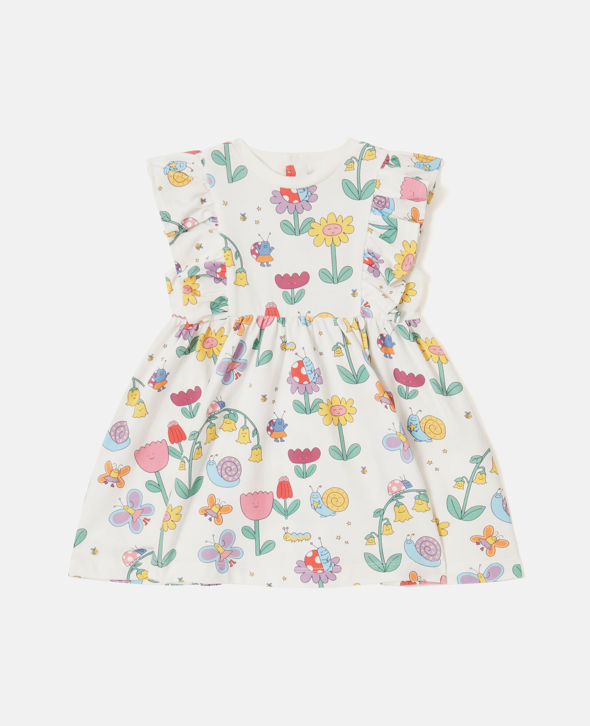 Floral Print Cap-Sleeve Dress-Multicolour-medium