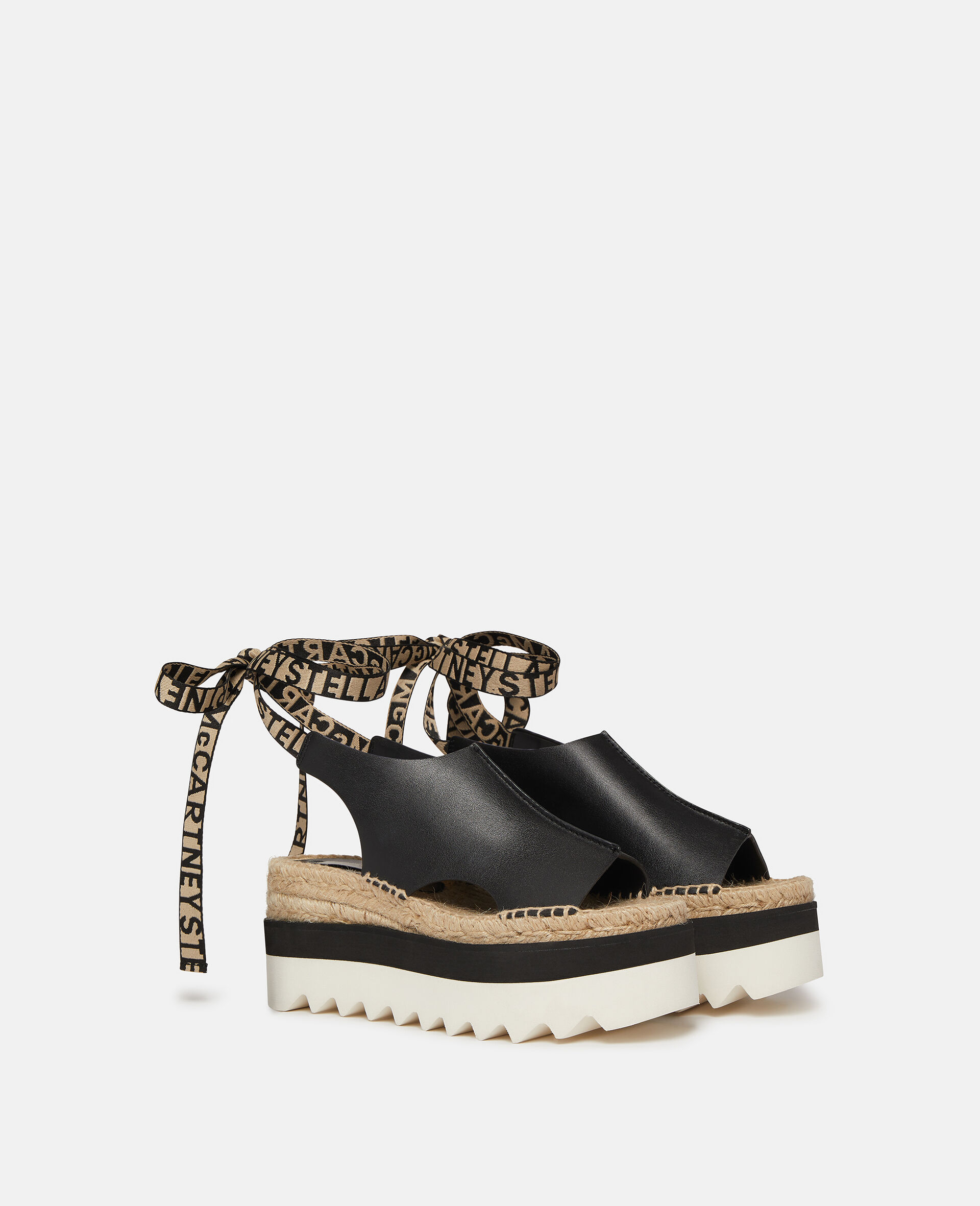 Gaia Peeptoe Platform Espadrilles-Black-large Gaia Peeptoe Platform Espadrilles-Black-large image number 1