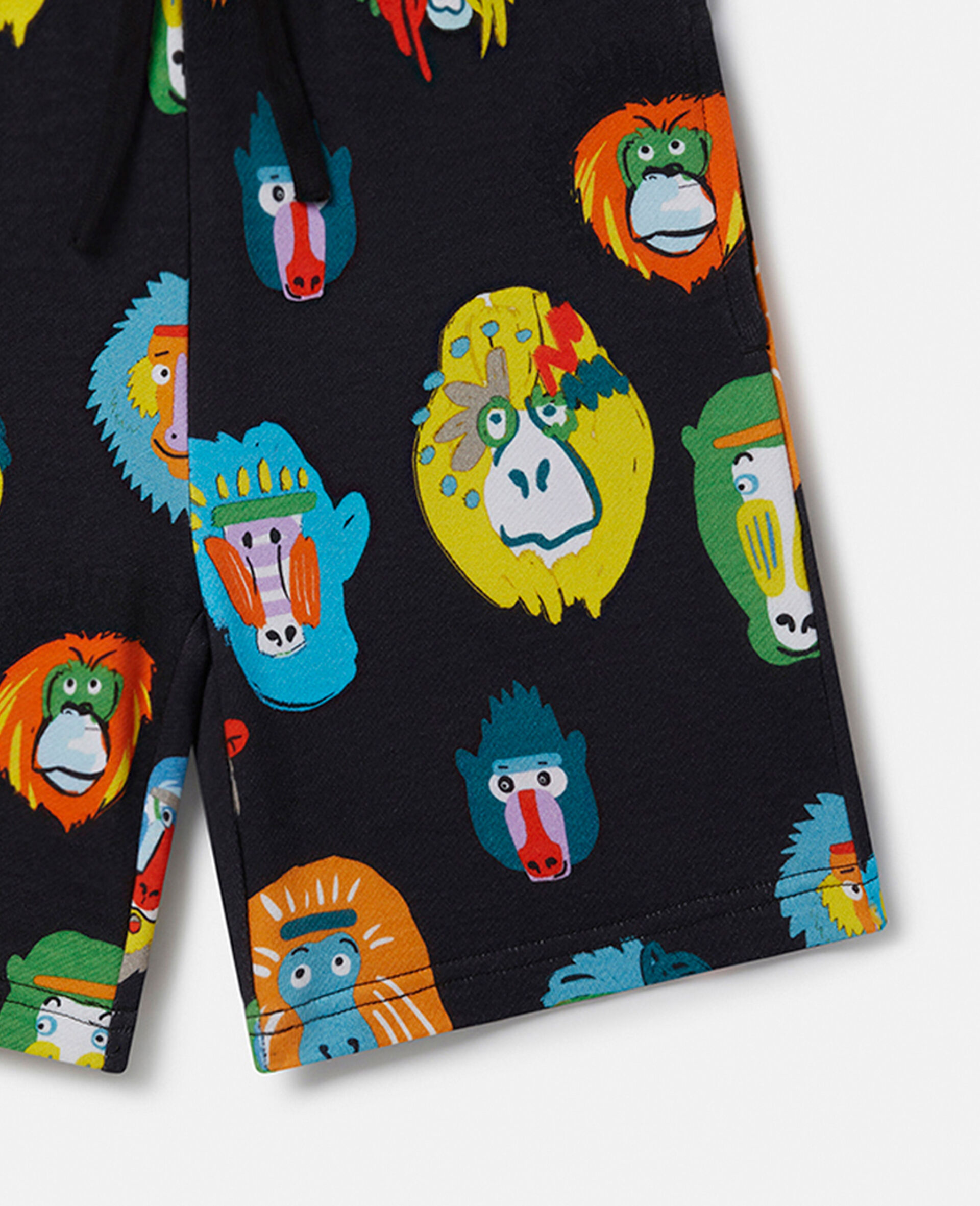 Monkey Print Sweat Shorts-Multicolour-large image number 1