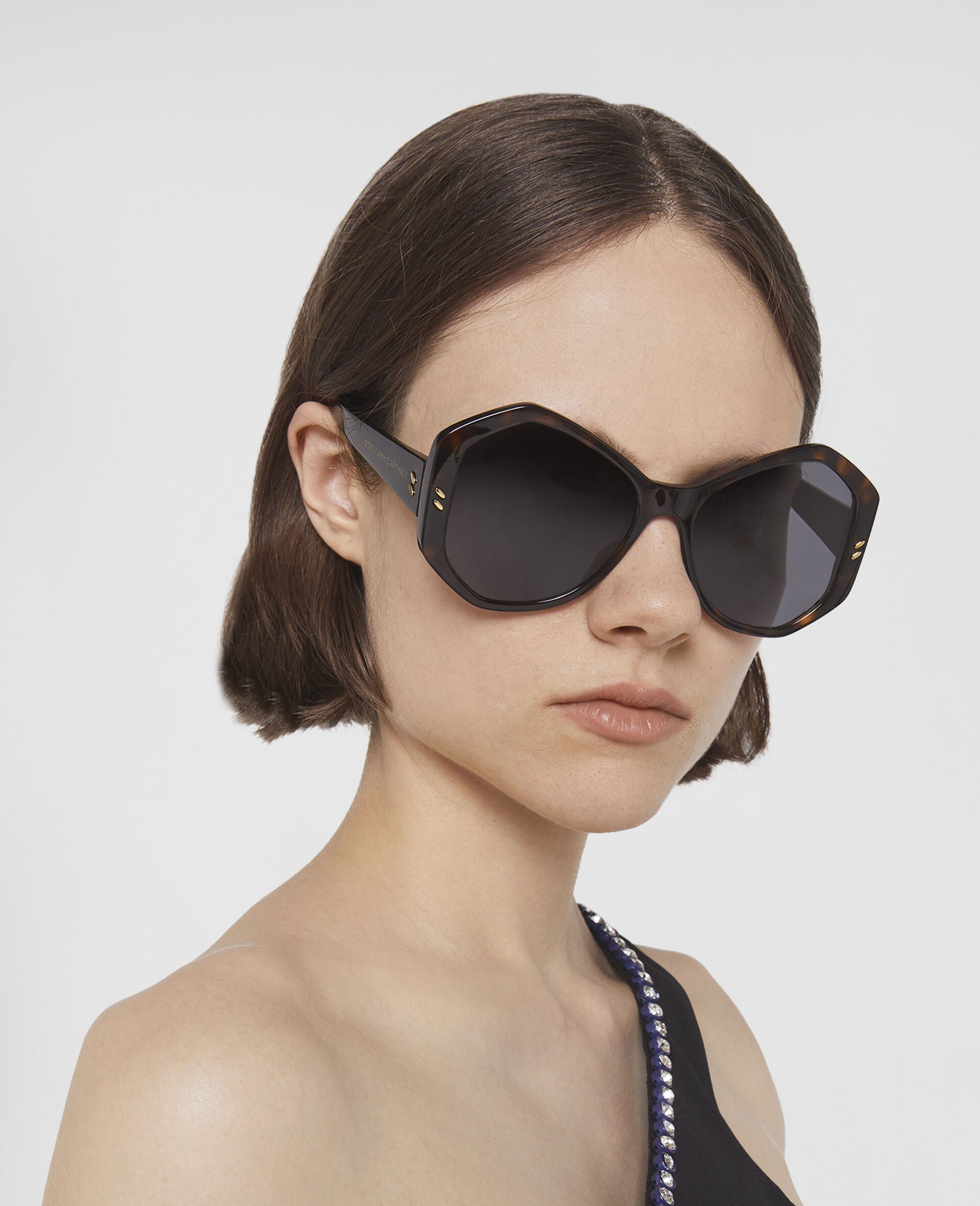 Falabella Pin Hexagon Sunglasses-Brown-model