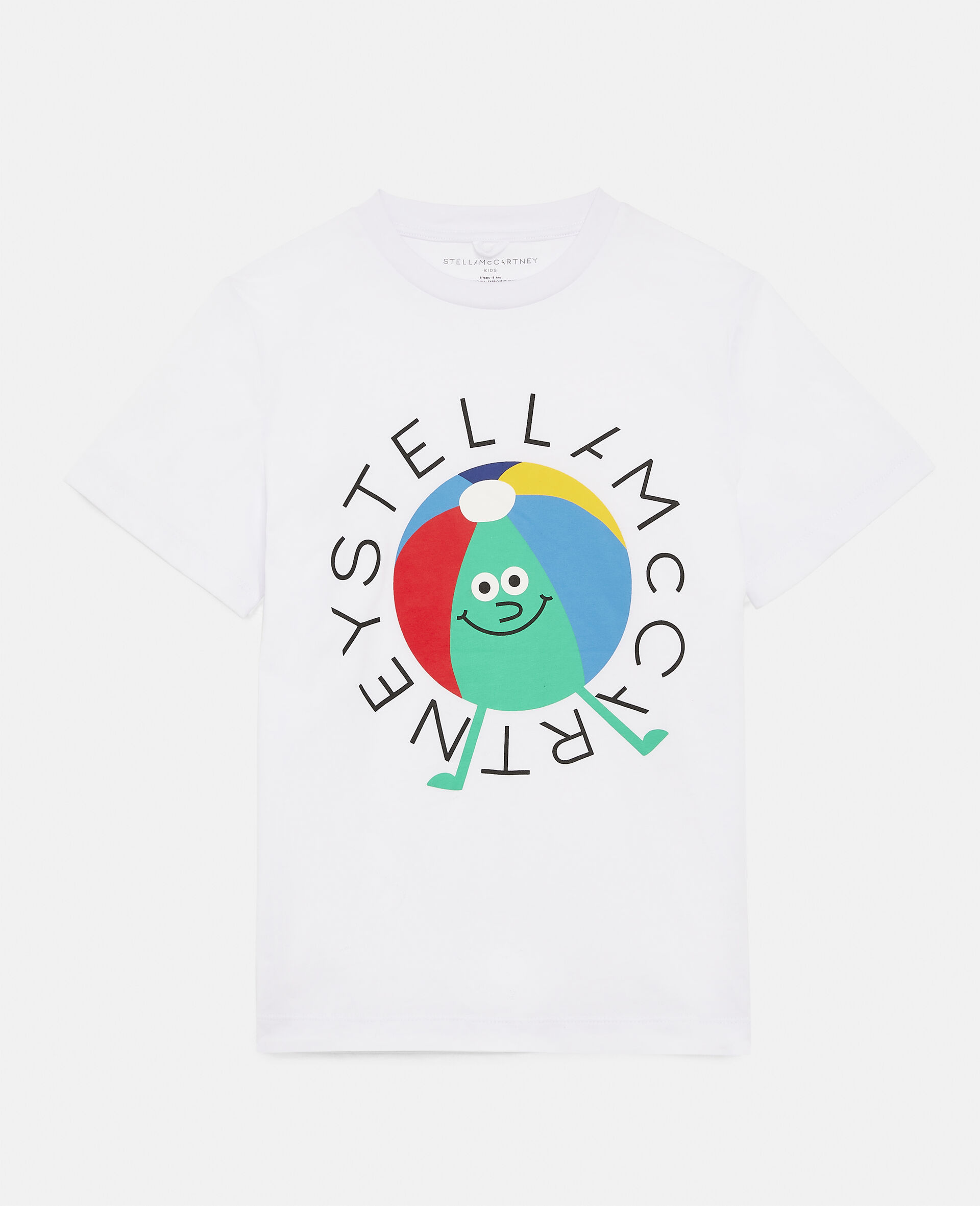 T-shirt en coton à motif ballon de plage et logo -Blanc-large image number 0