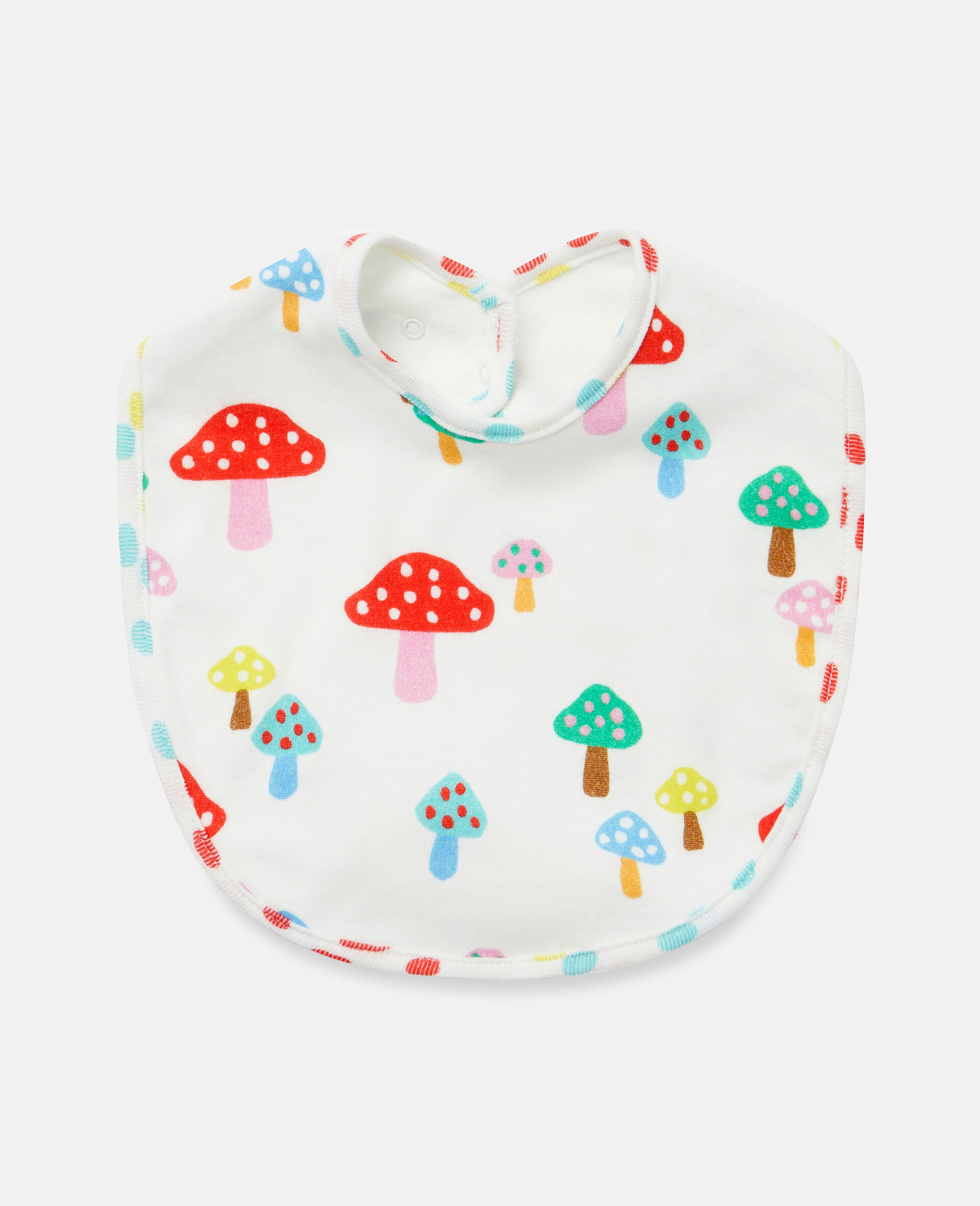 Jersey Cotton Mushroom Print Bib Set-White-large image number 1