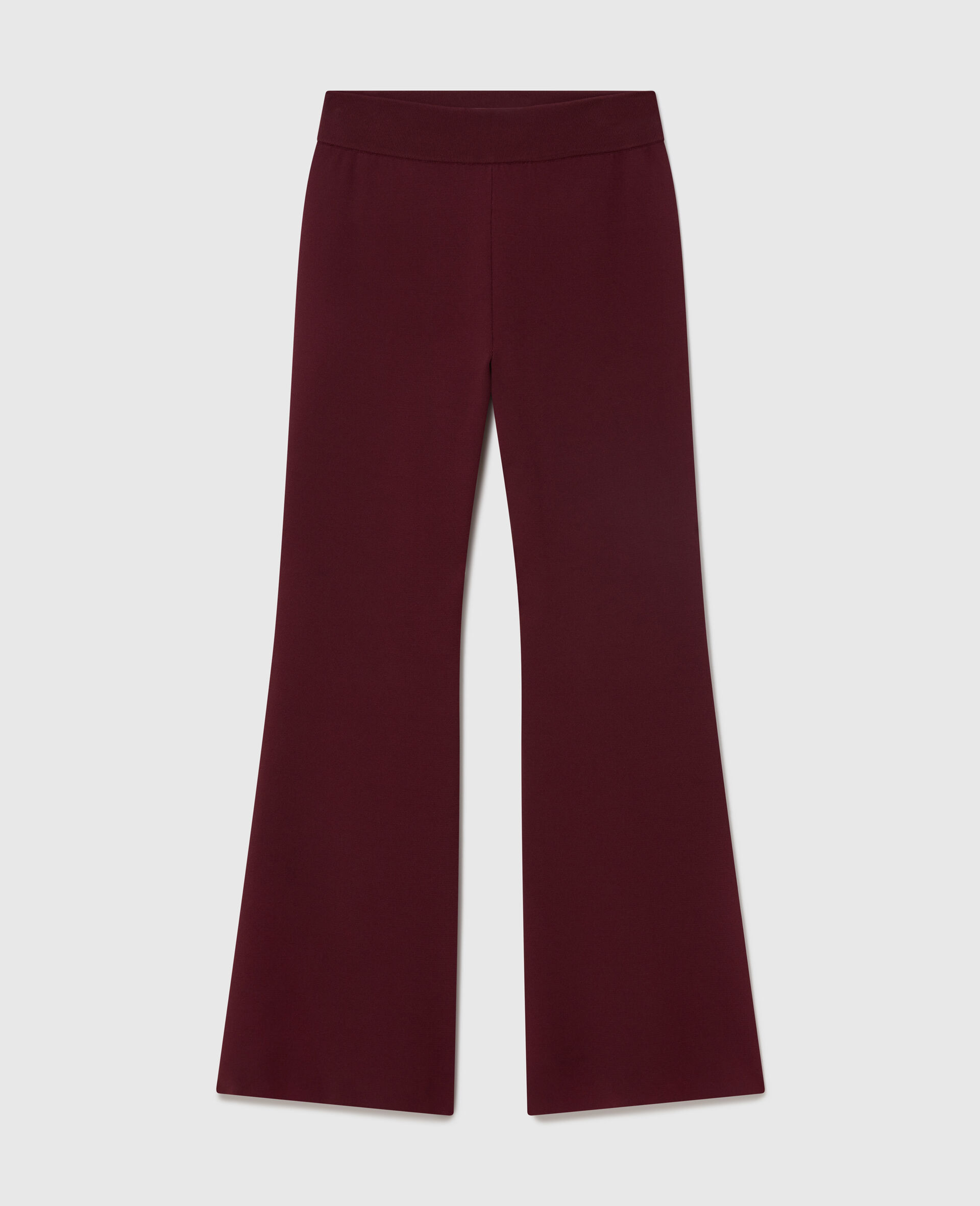 Compact Knit Flared Pants-Red-medium Compact Knit Flared Pants-Red-medium