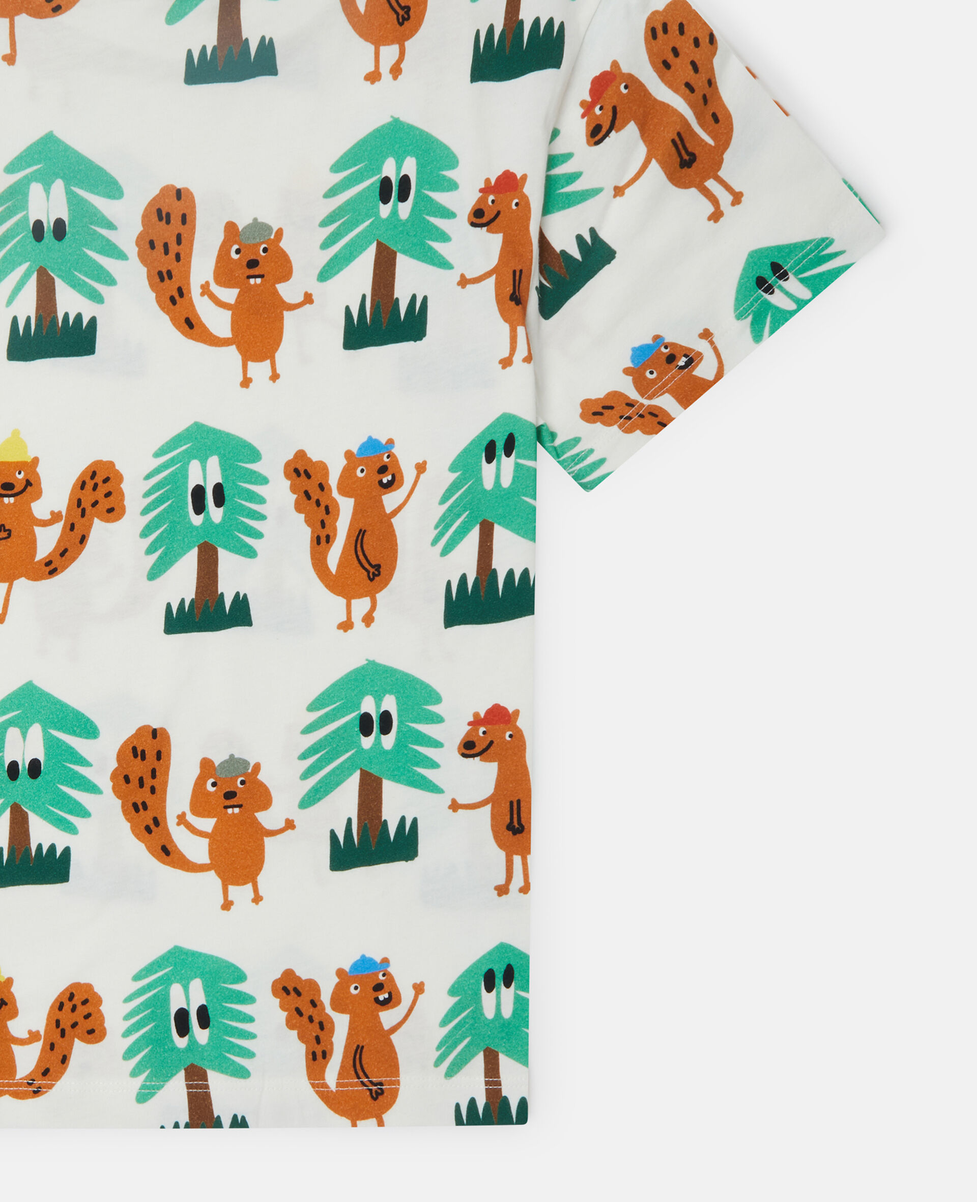 Squirrel Print T-Shirt-White-large image number 3