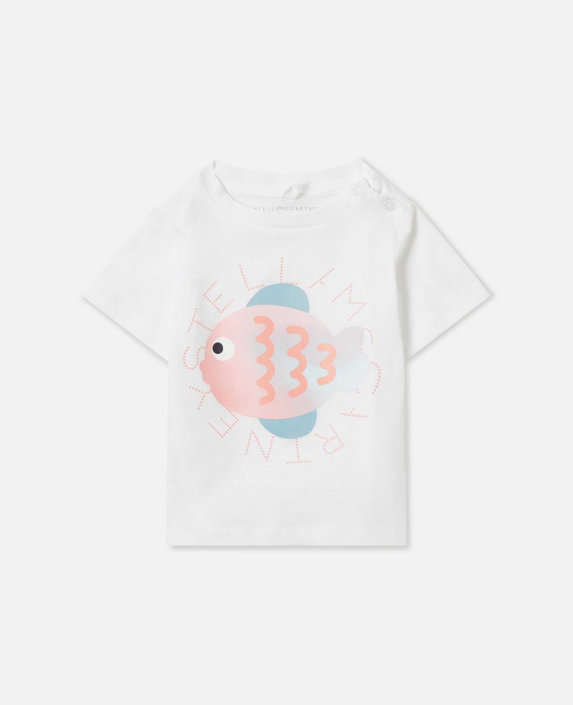 Fish Graphic T-Shirt-White-medium