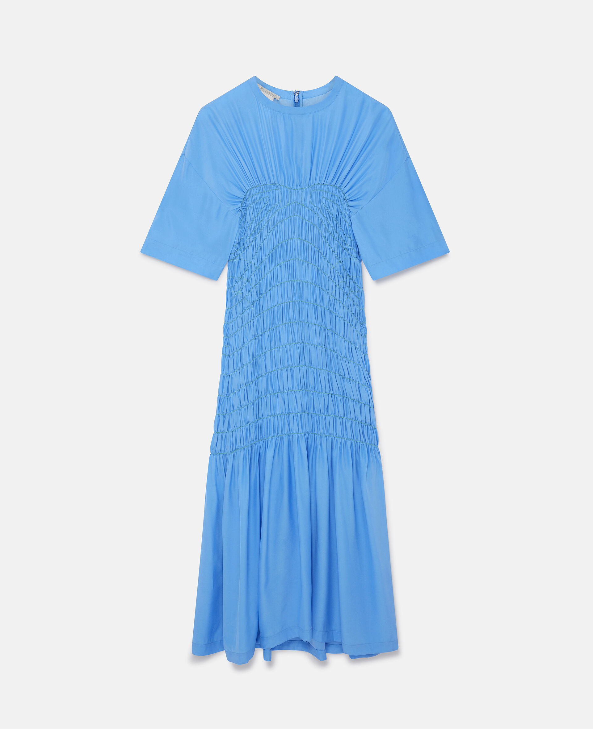 Silk Midi Dress-Blue-large image number 0