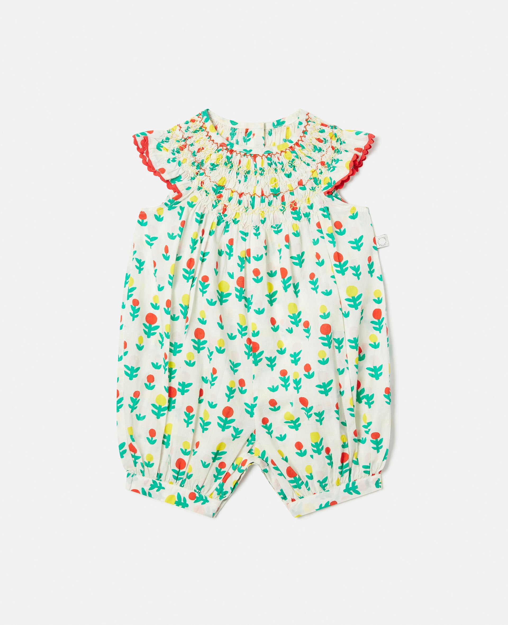 Dreamy Flower Print Smocked Romper-White-large image number 0
