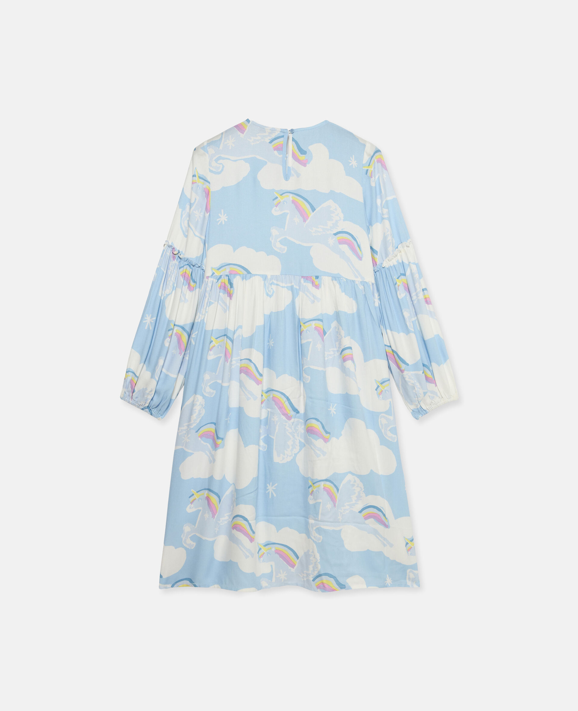 Rainbow Unicorn Cloud Print Skater Dress-Multicolour-large image number 1