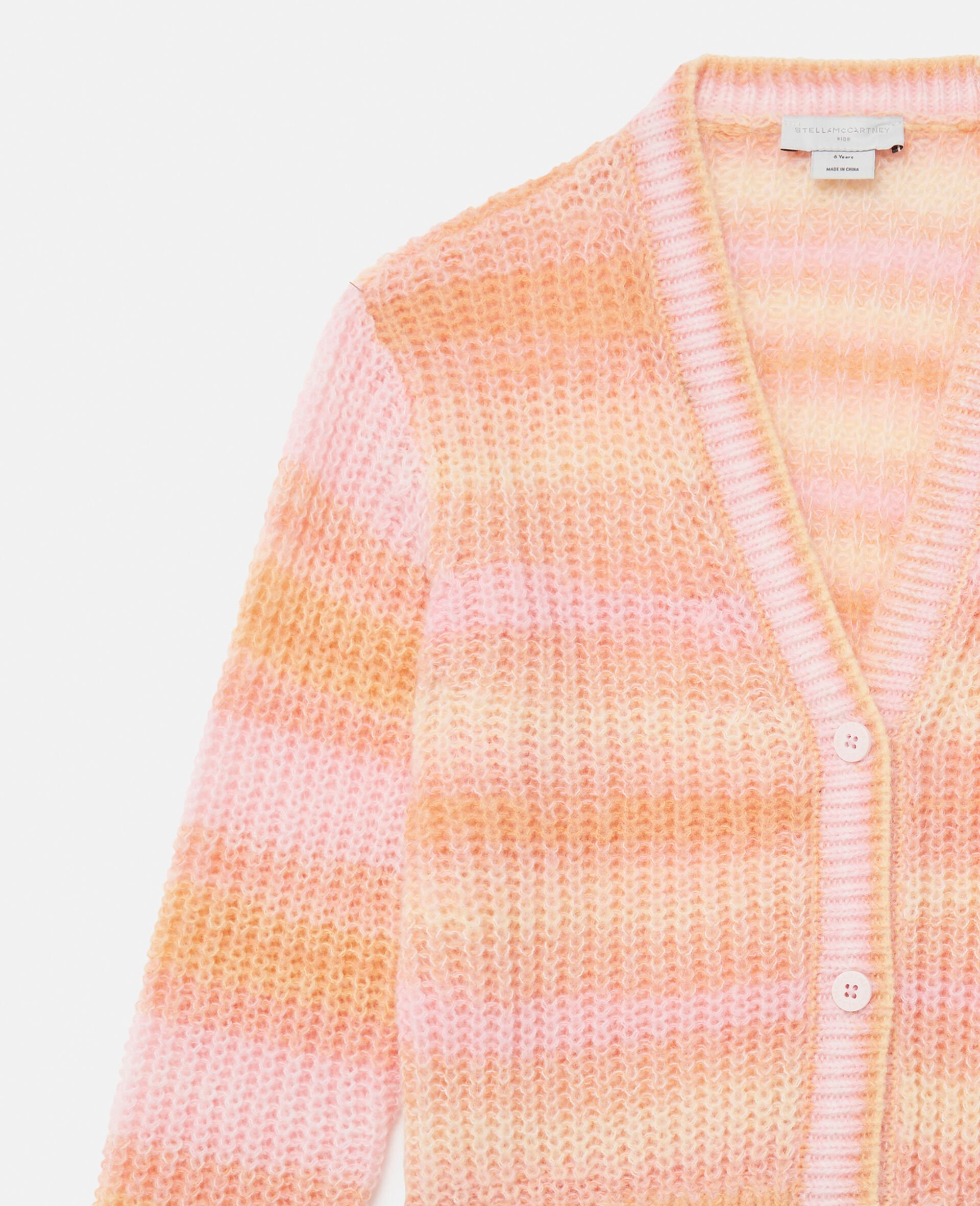 Rainbow Striped Knitted Cardigan-Pink-large Rainbow Striped Knitted Cardigan-Pink-large image number 1