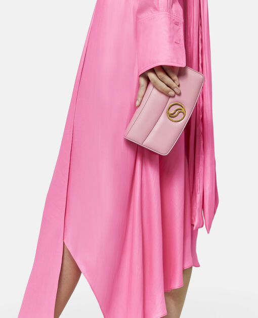 S Wave Quilted Shoulder Bag in Pink - Stella Mc Cartney