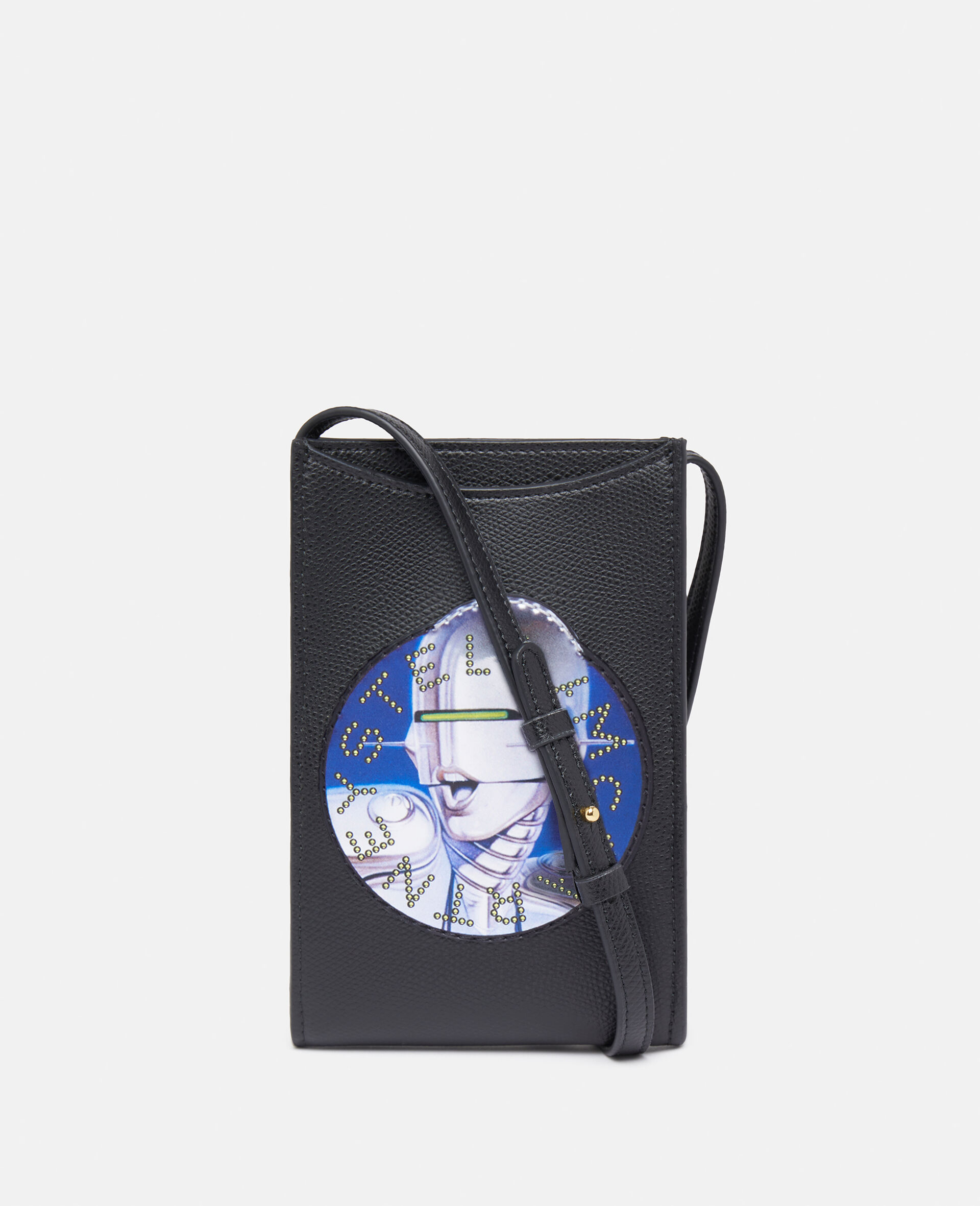 Sexy Robot Graphic Grained-Texture Shoulder Bag-Black-large image number 0