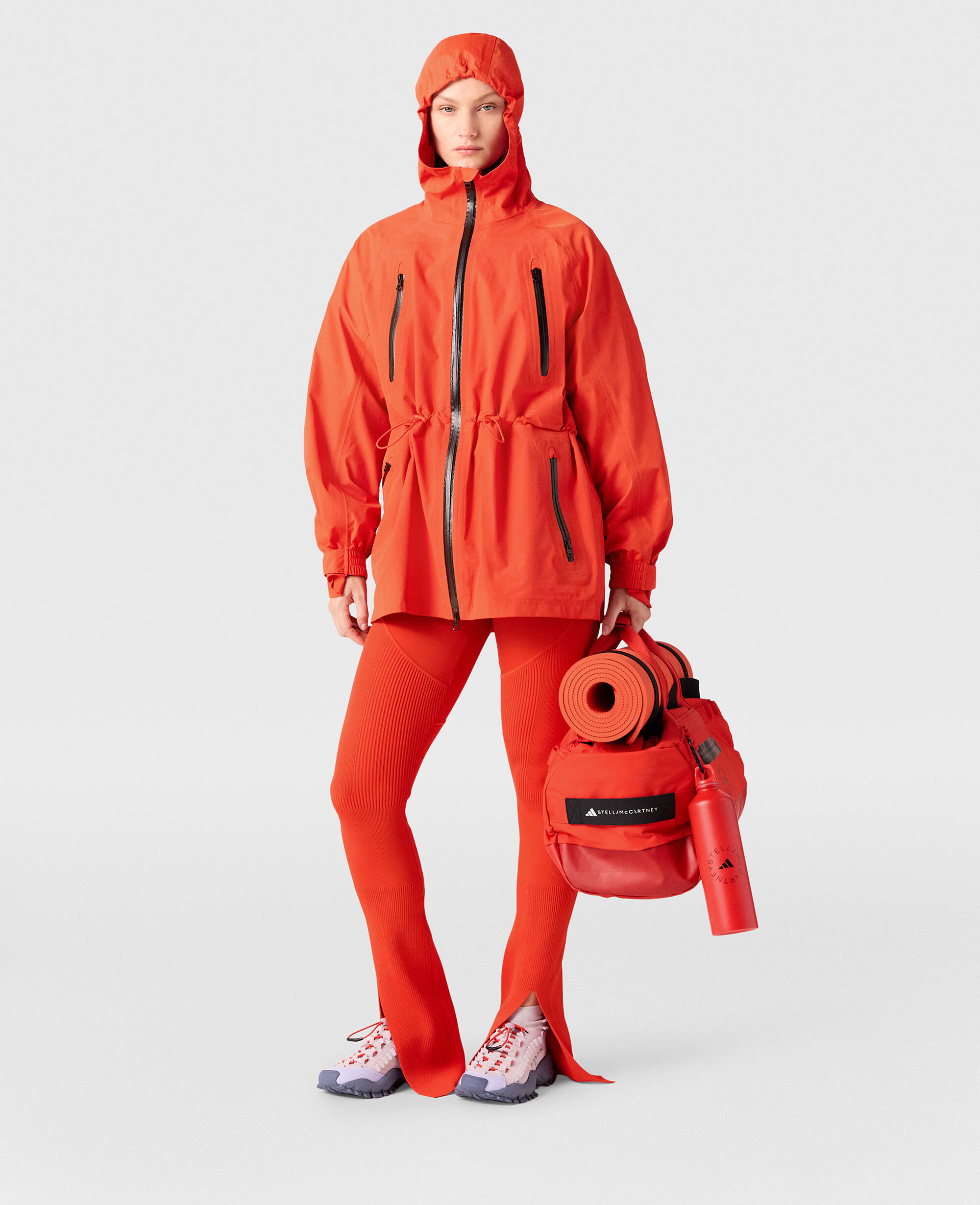 【関税&送料込】Stella Mccartney Waterproof Jacket With All- Women Active Red TrueNature Hooded Rain Jacket | Stella