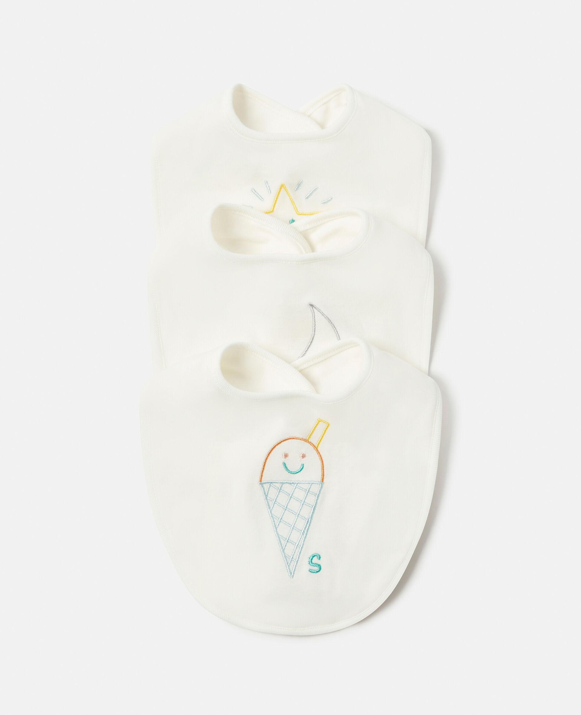 7 Pack of Weather Embroidery Bibs-White-large image number 0