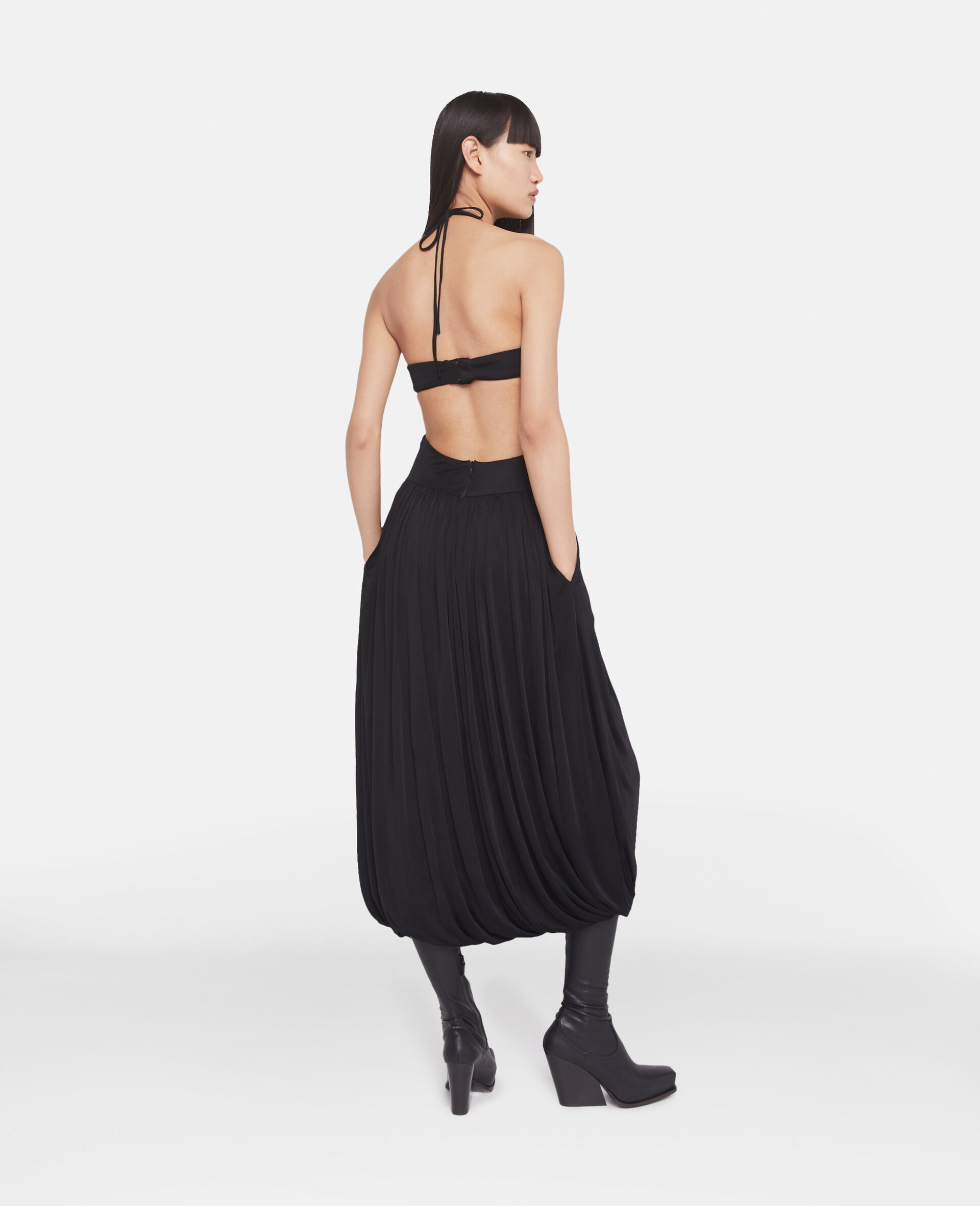 Cut-Out Midi Slip Dress-Black-large image number 2