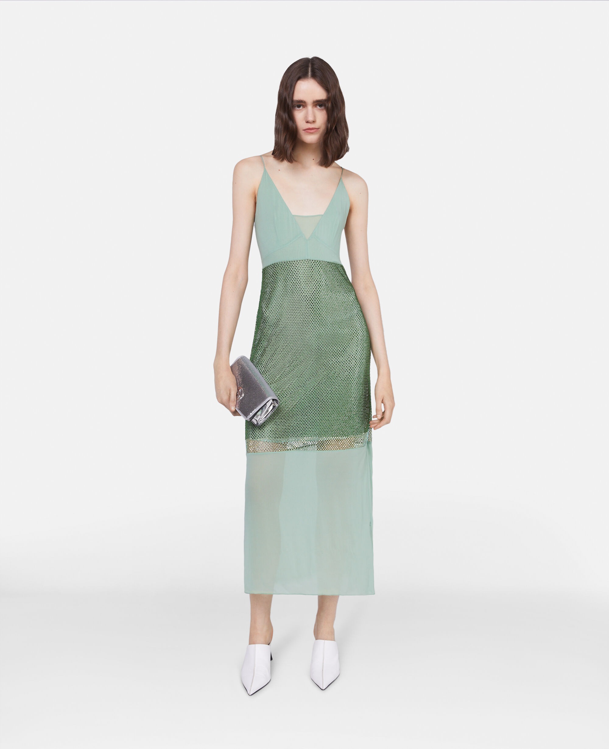 Stella McCartney silk mesh-panelled camisole - Yellow