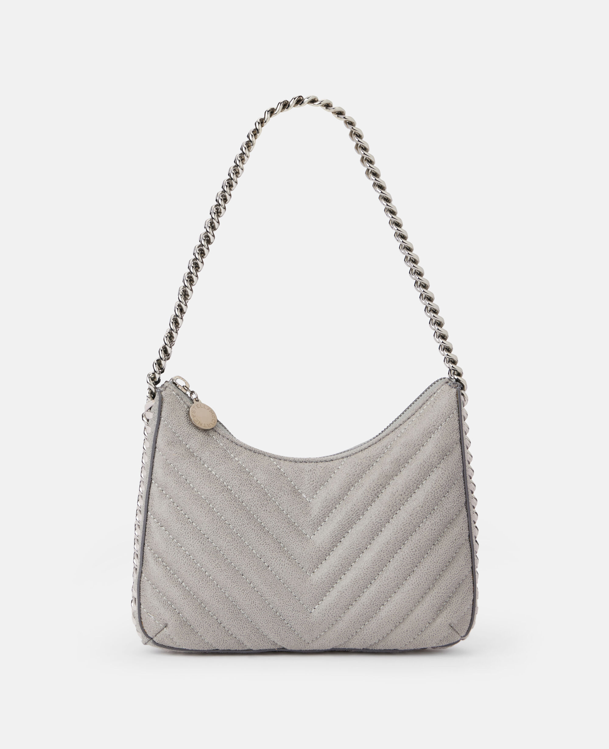 Women LIGHT GREY ファラベラ キルティング ジップ ミニショルダーバッグ | Stella McCartney JP