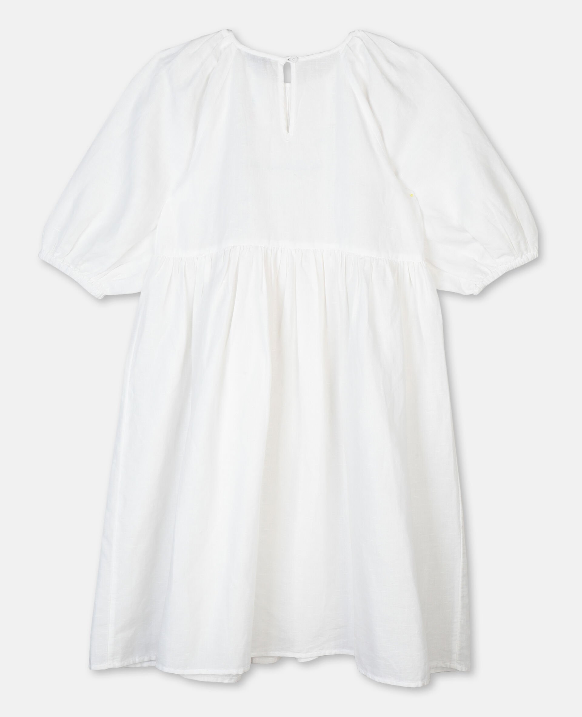 Smock Detail Dress-White-large image number 3