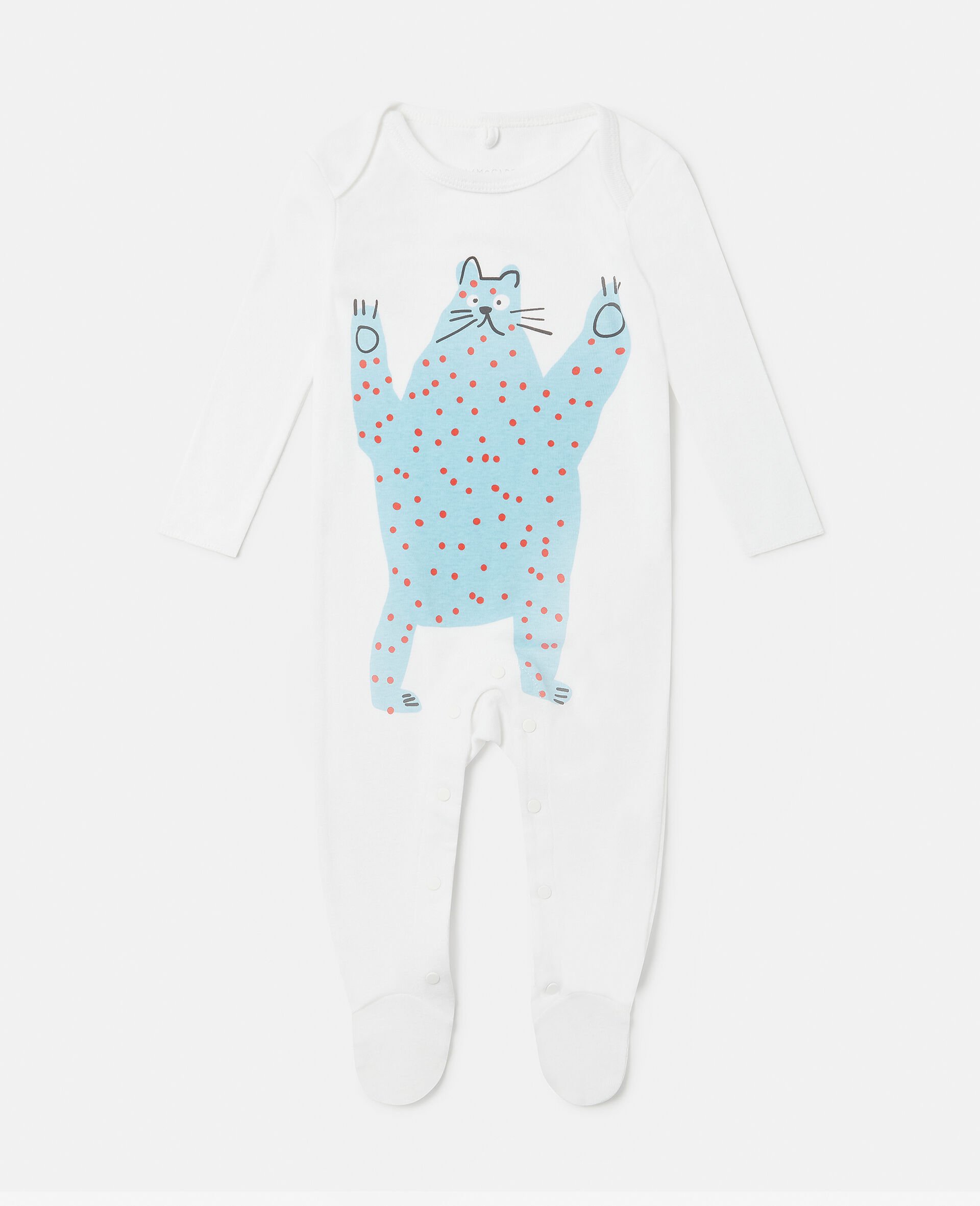 Animal Doodle Print Babygrow and Bib Set-White-large Animal Doodle Print Babygrow and Bib Set-White-large image number 1