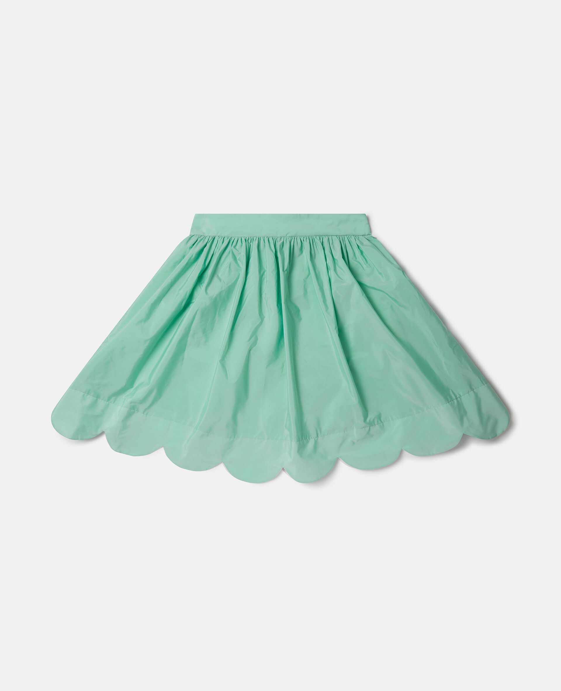 Scalloped Edge Skater Skirt-Green-medium