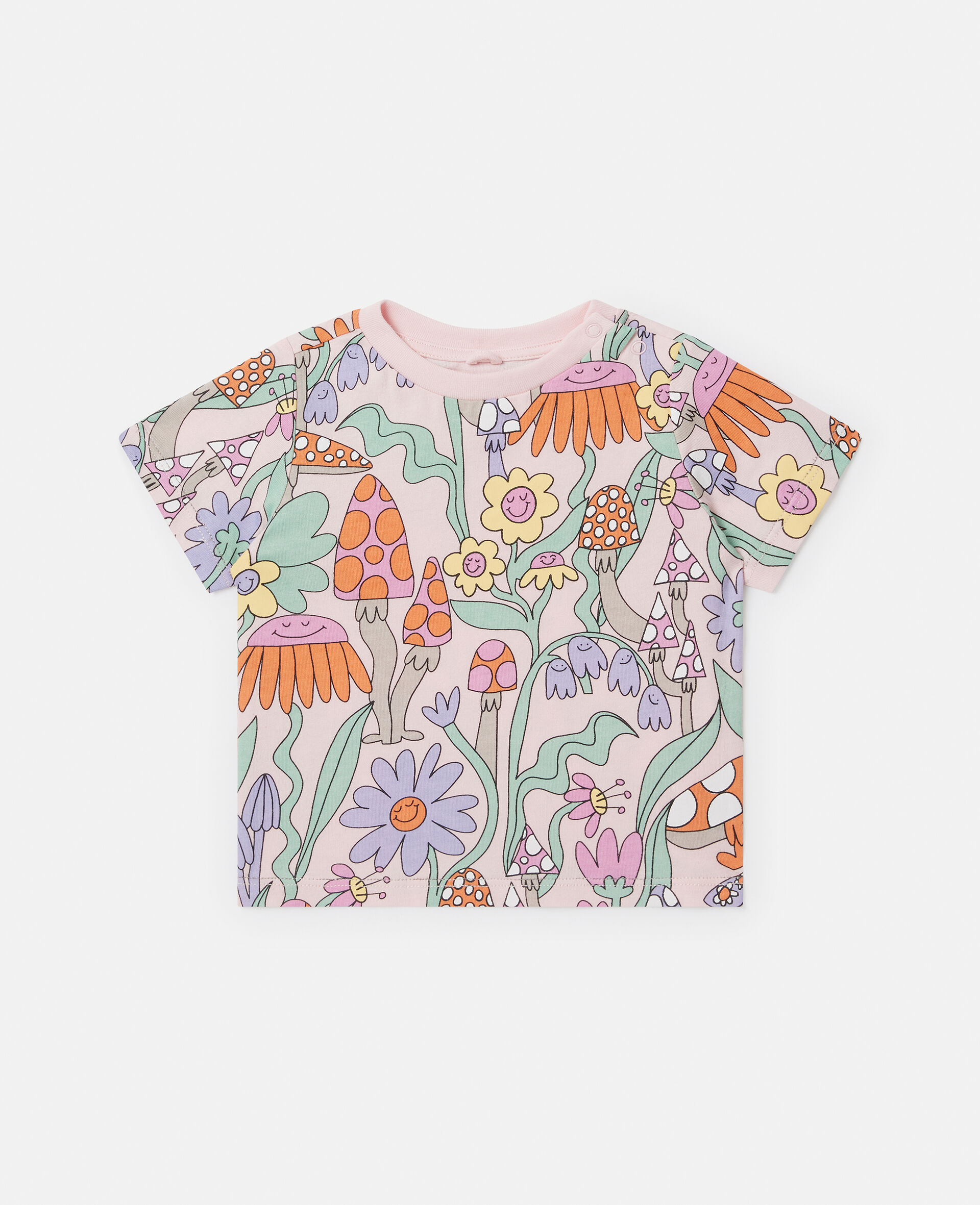 ウッドランド プリント クルーネック Tシャツ-ピンク-medium