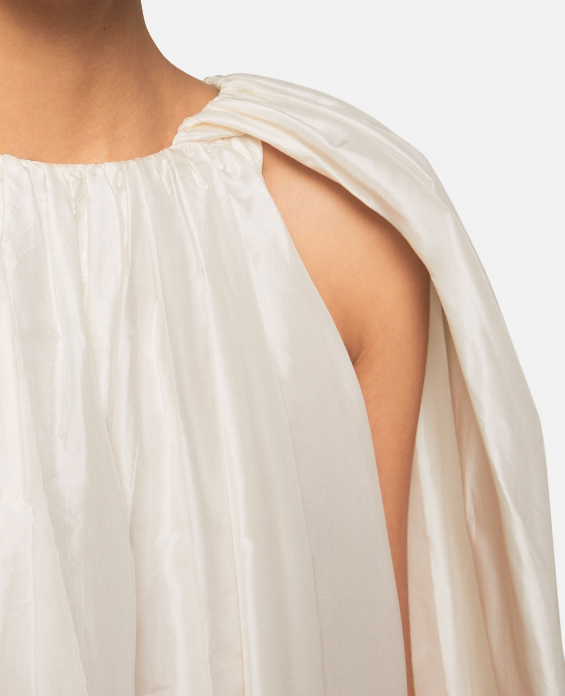 Sleeveless Cape Mini Dress-White-large image number 4