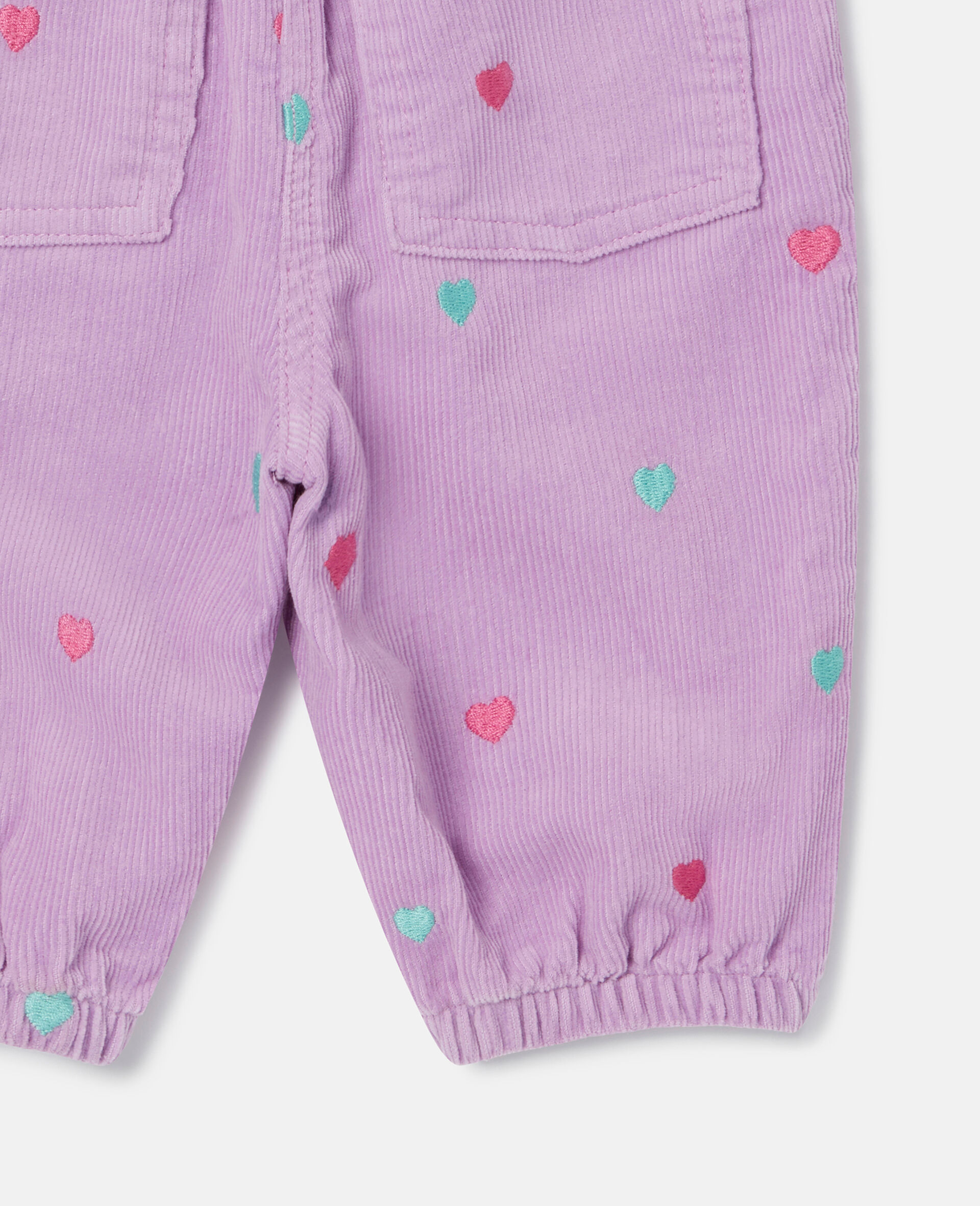Heart Embroidery Baby Jeans-Purple-large image number 3