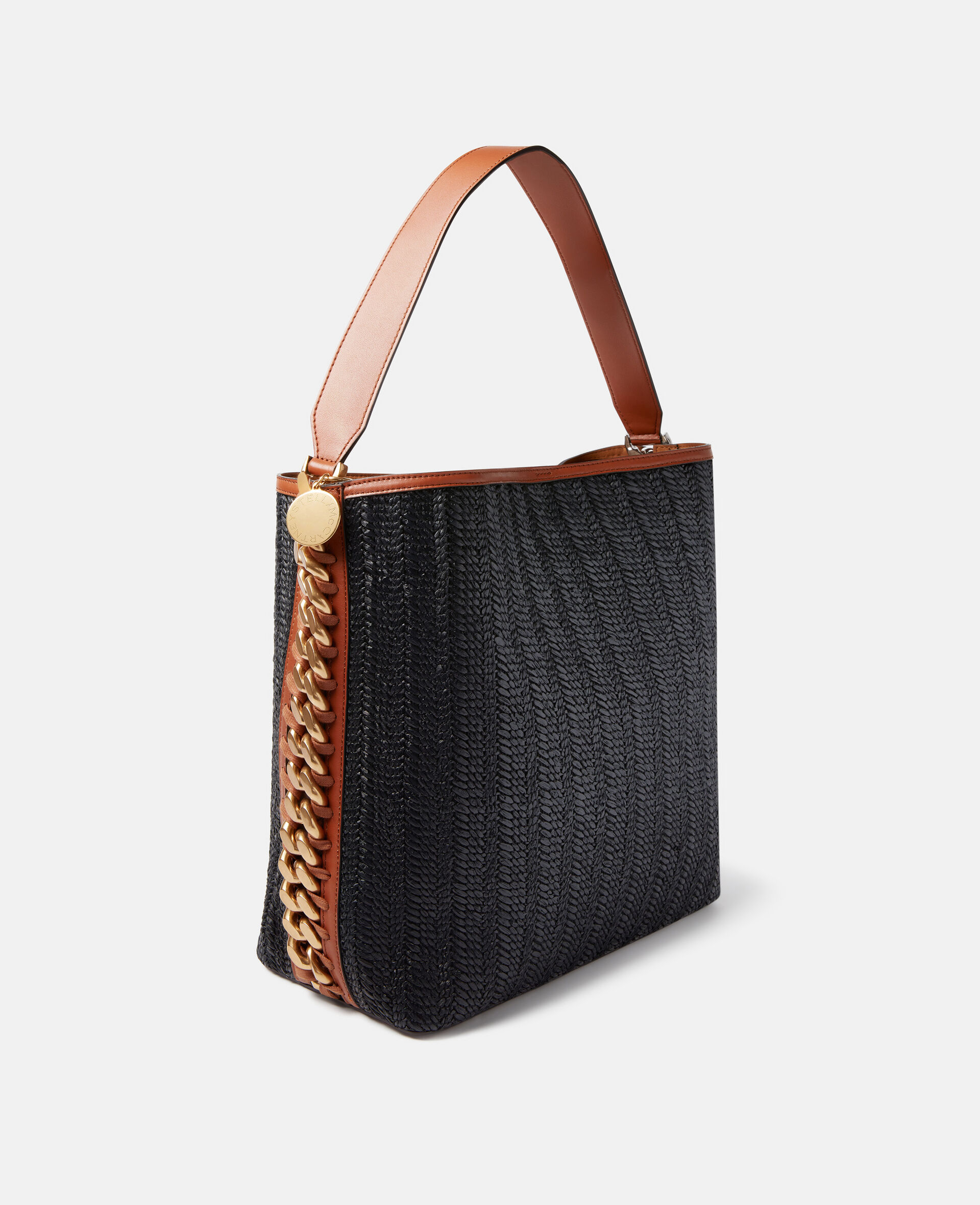 Frayme Raffia Tote Bag-Black-large image number 3