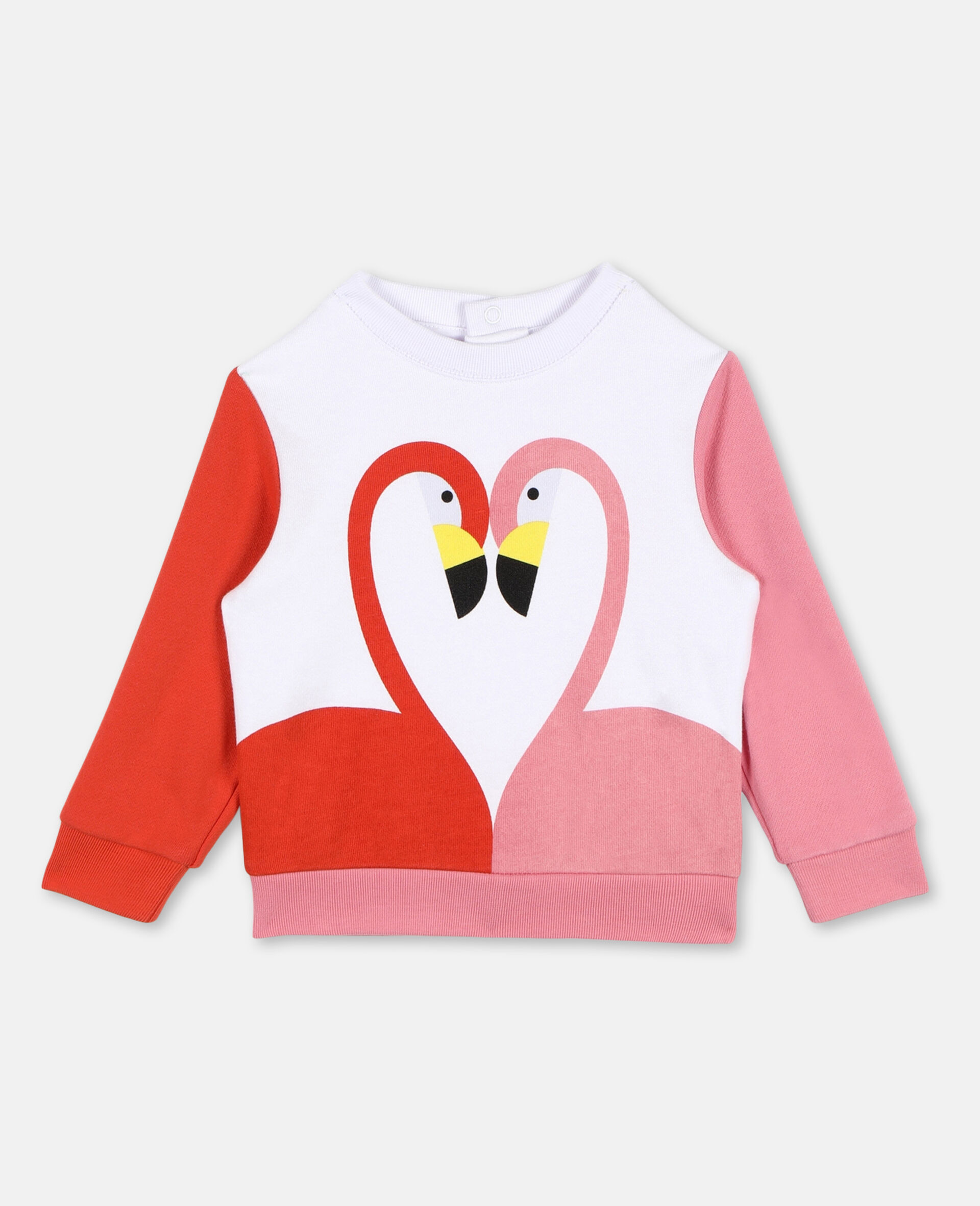 Flamingo Cotton Sweatshirt -White-large