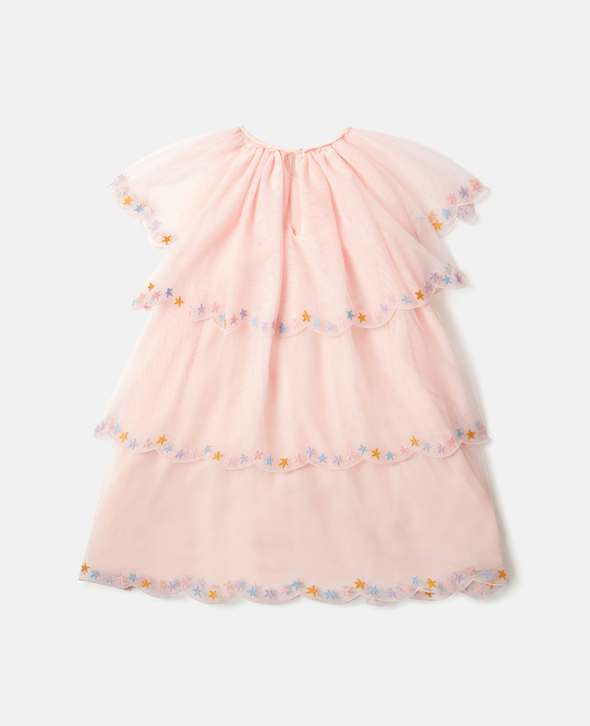 Robe en tulle a volants-Rose-large image number 2