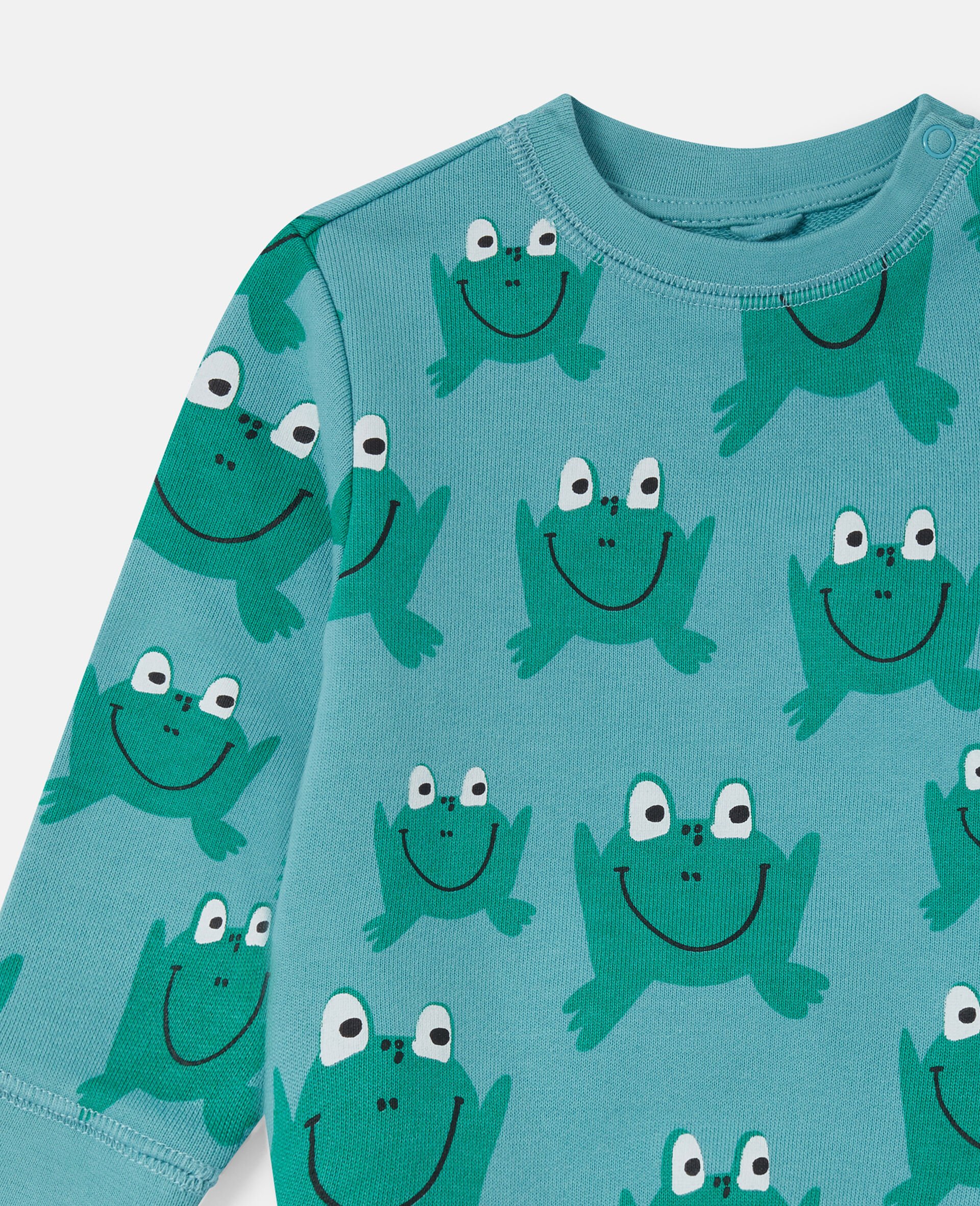 Frog Print Sweatshirt-Green-large Frog Print Sweatshirt-Green-large image number 1