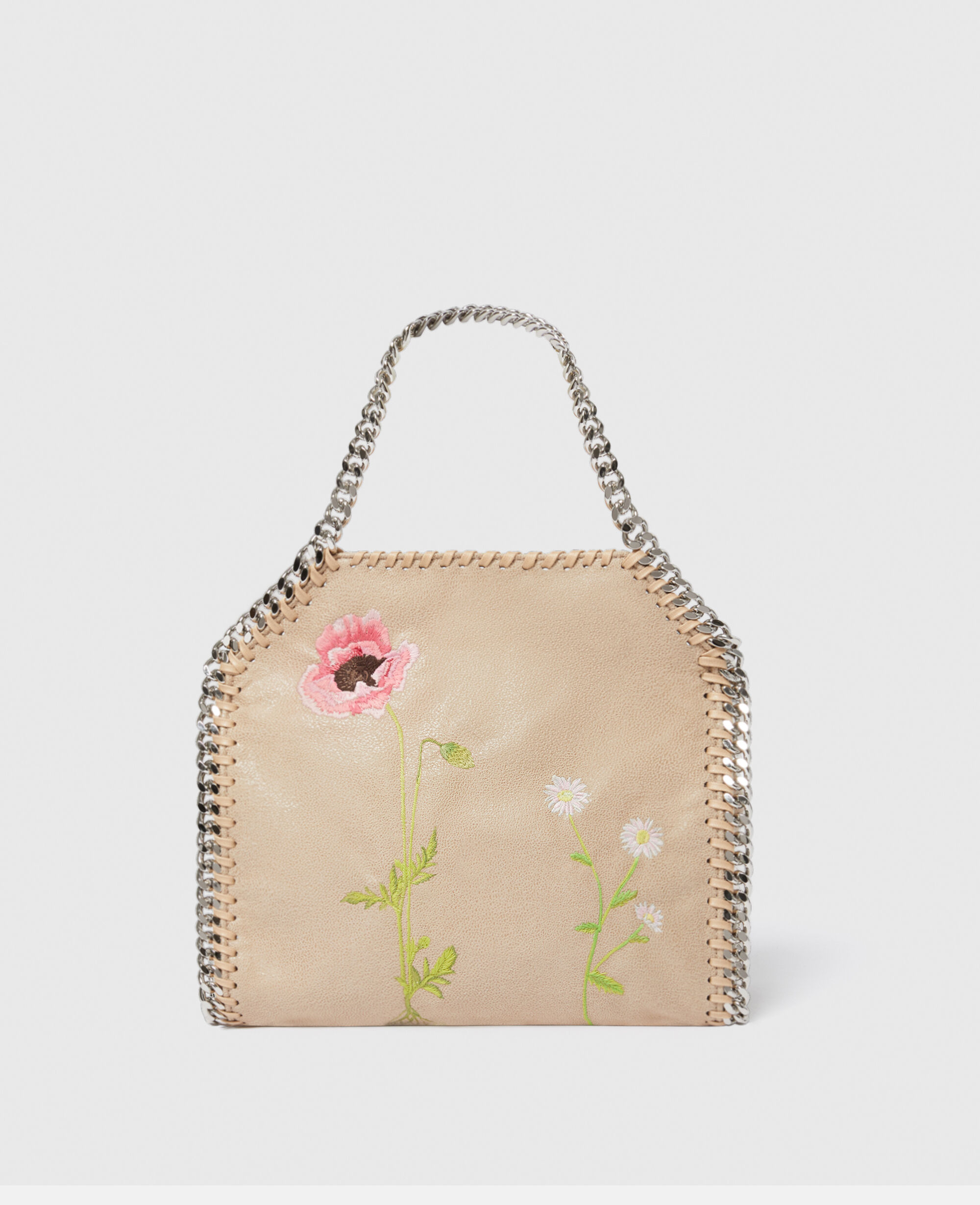 Women Buttercream Falabella Floral Embroidered Mini Tote