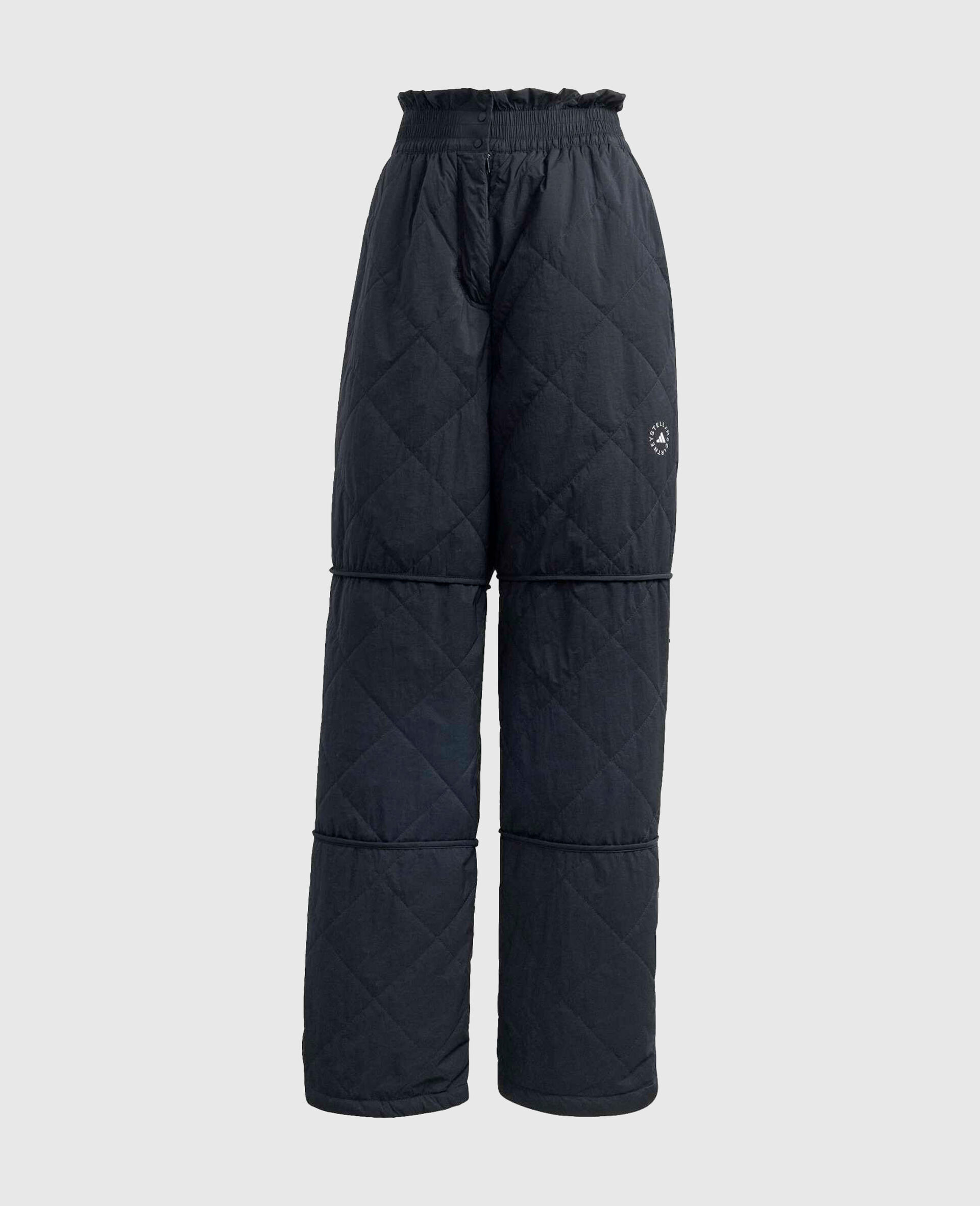 Logo Quilted Track Pant-Black-large image number 0
