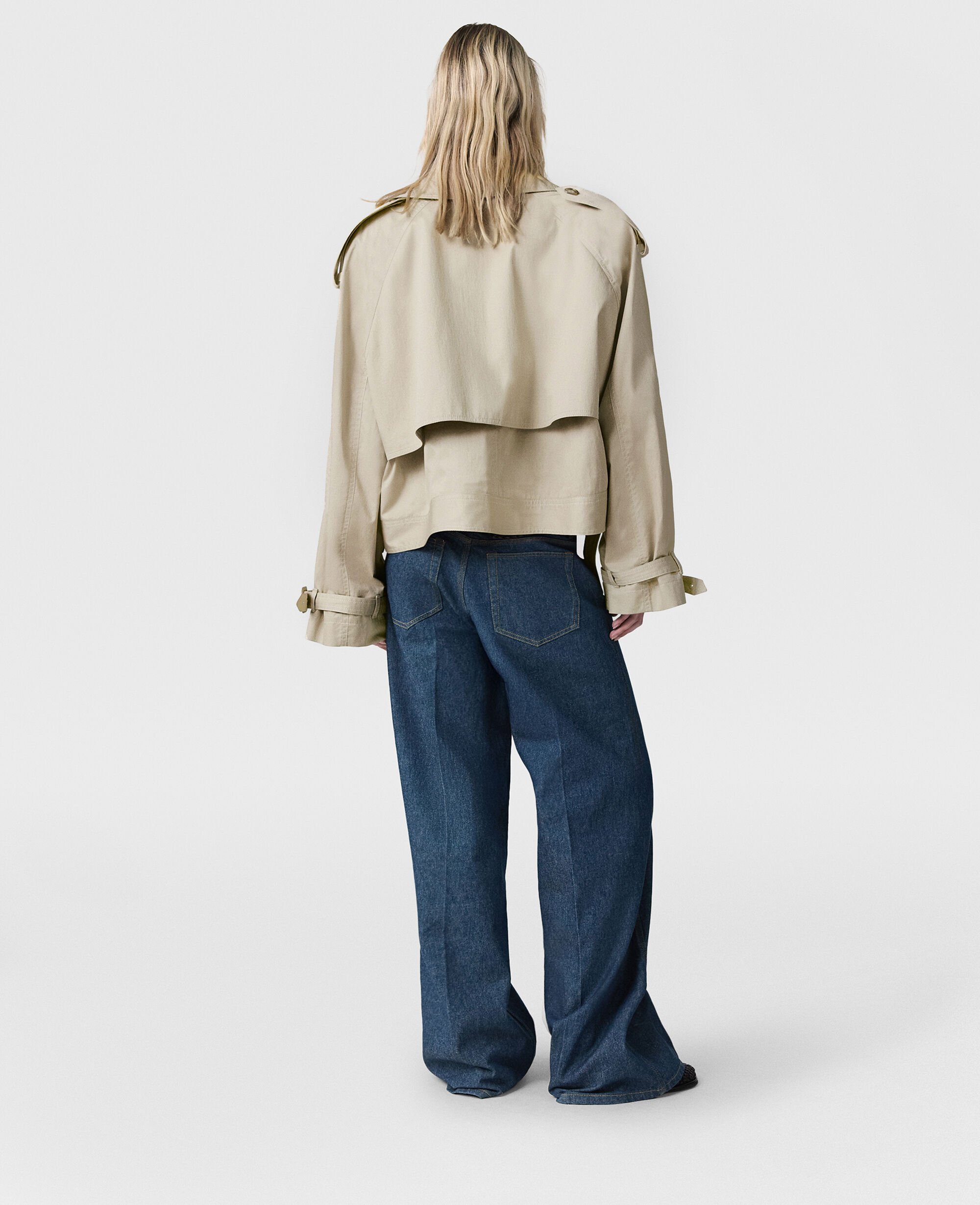 Women Sand Cropped Belt Detail Trench Jacket | Stella