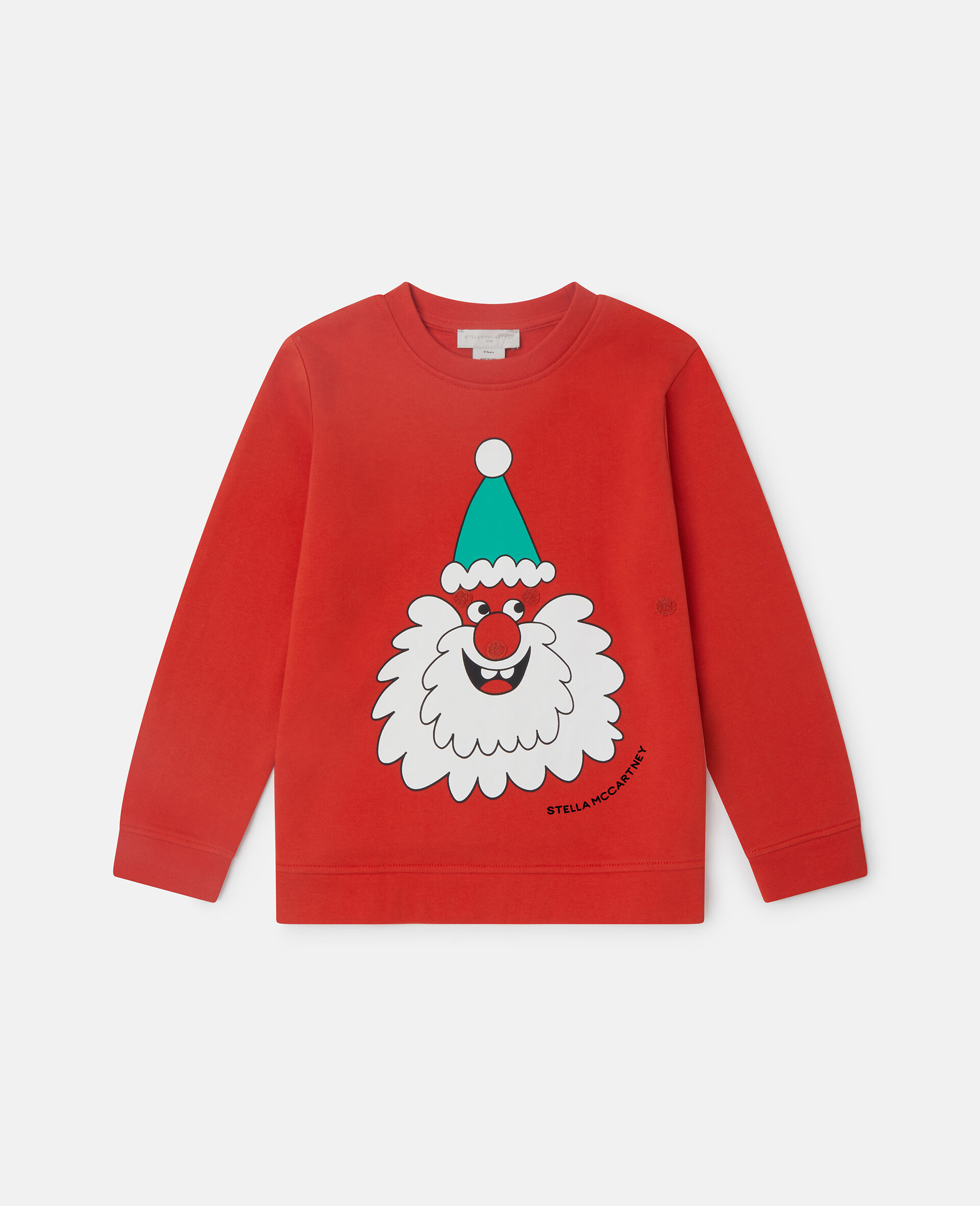 Santa Graphic Crewneck Sweatshirt-Red-medium
