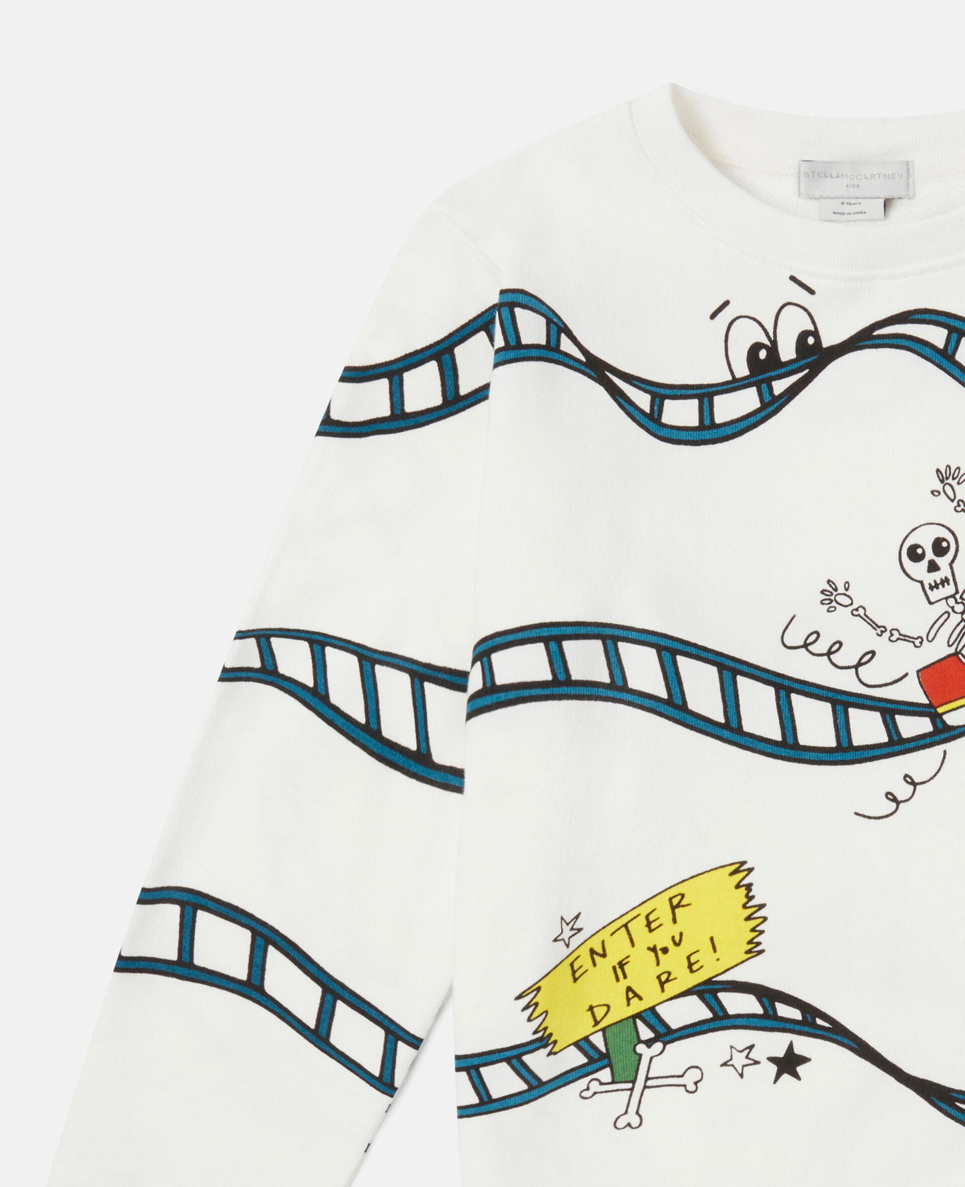 Rollercoaster Print Sweatshirt-White-large image number 1