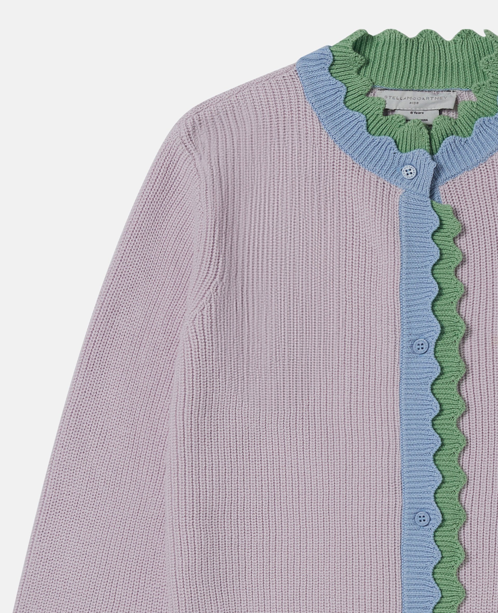Scalloped Trim Cardigan-Purple-large Scalloped Trim Cardigan-Purple-large image number 1