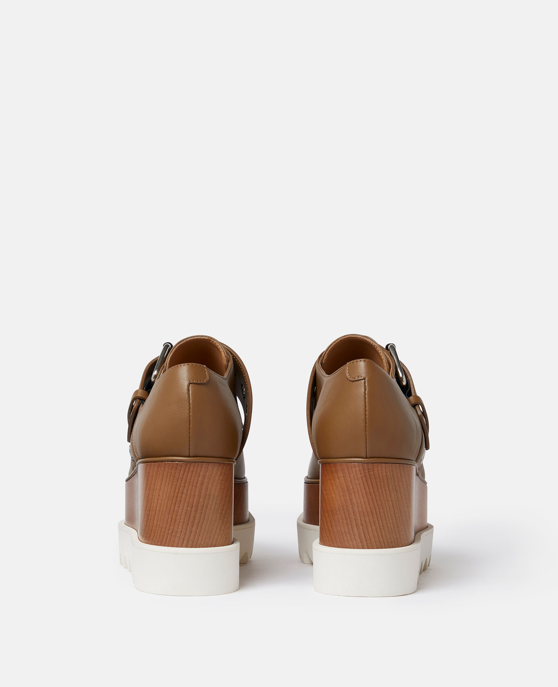 Elyse Star-Studded Buckle Platform Shoes-Brown-large image number 2