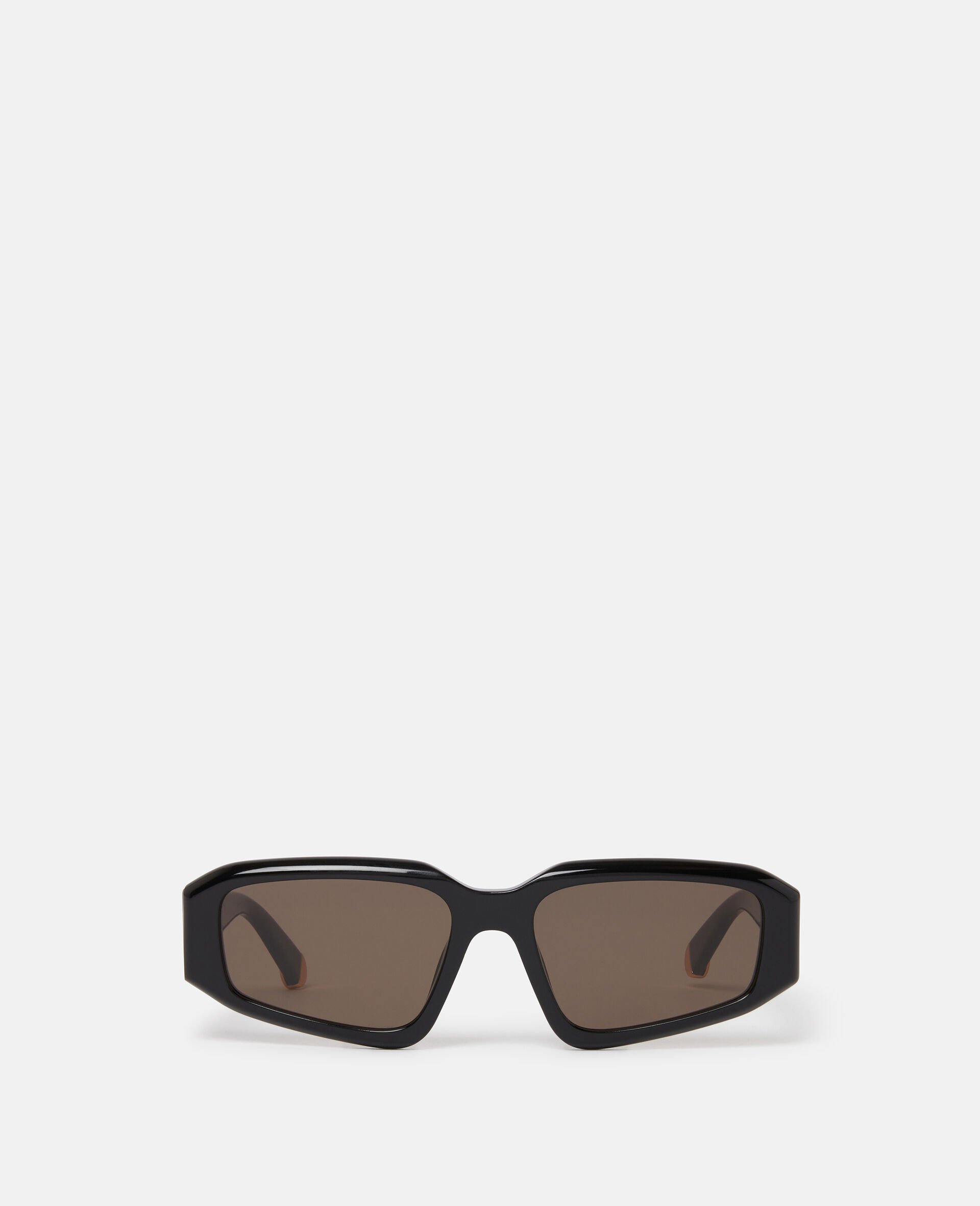 Abstract Rectangle Sunglasses-Black-medium