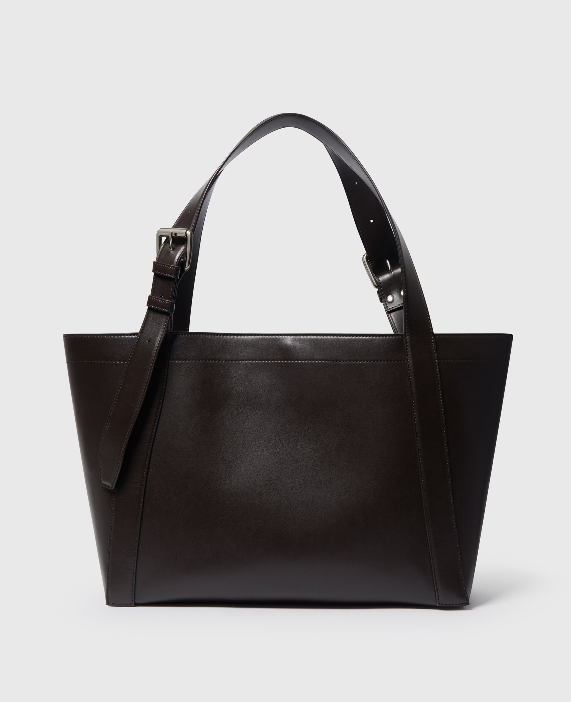 Logo饰带斜挎托特包-棕色-large Logo饰带斜挎托特包-棕色-large image number 3