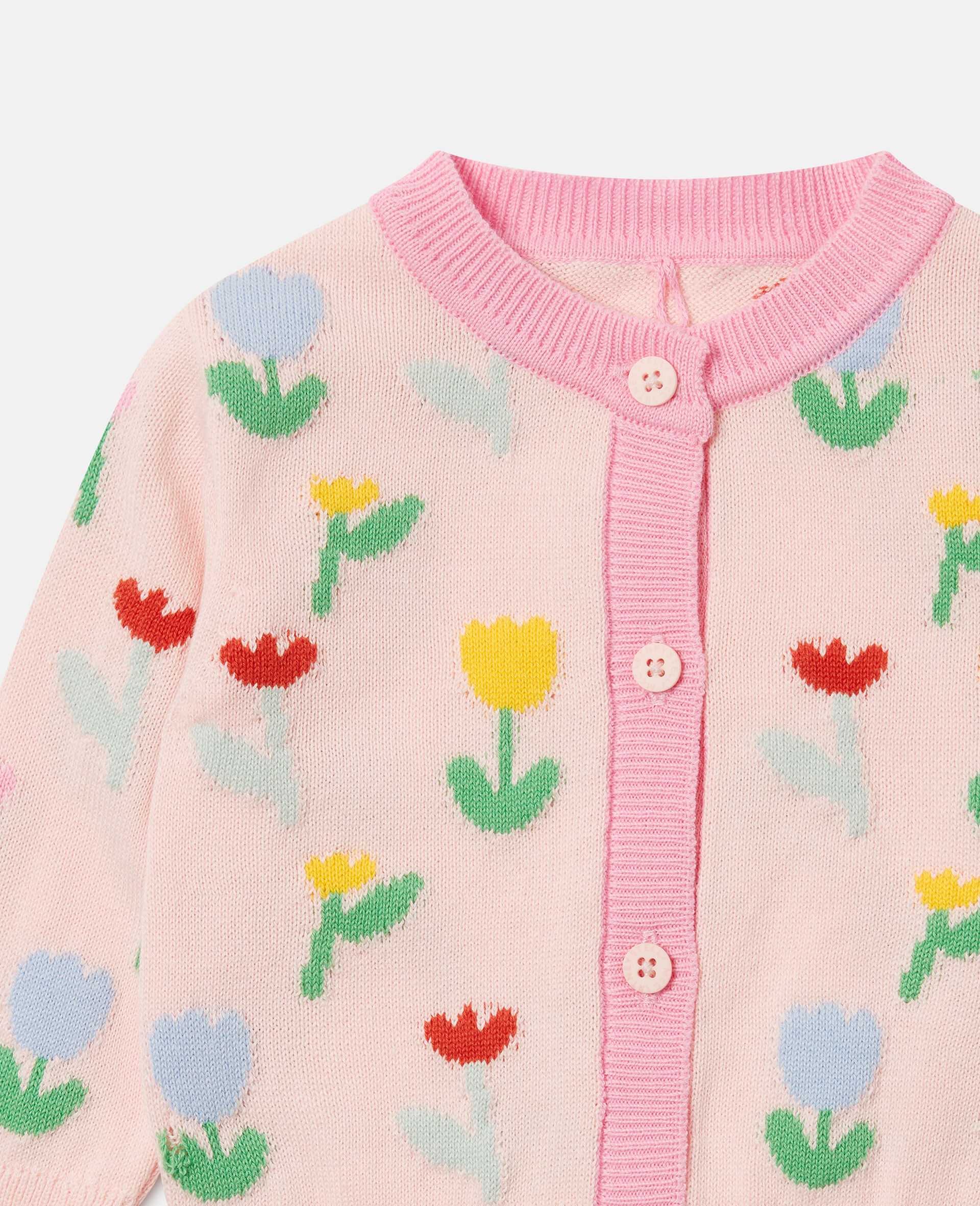 Floral Print Cardigan-Pink-medium