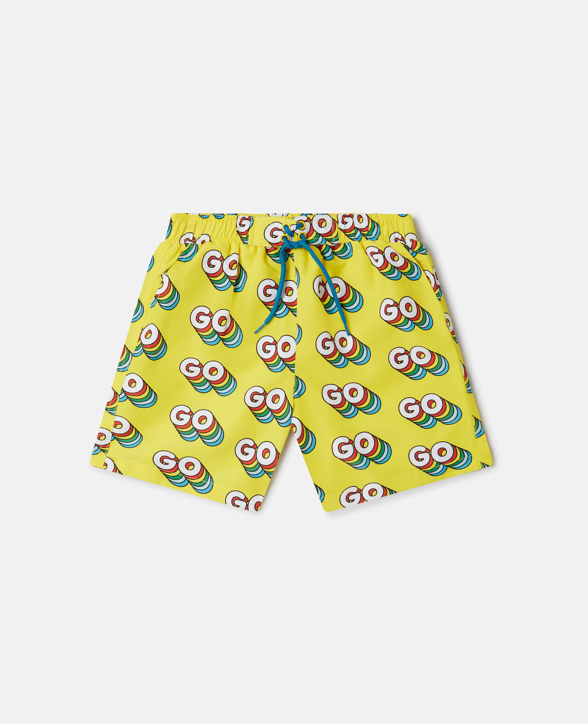 'Go' Print Swim Shorts-Multicolour-large image number 0