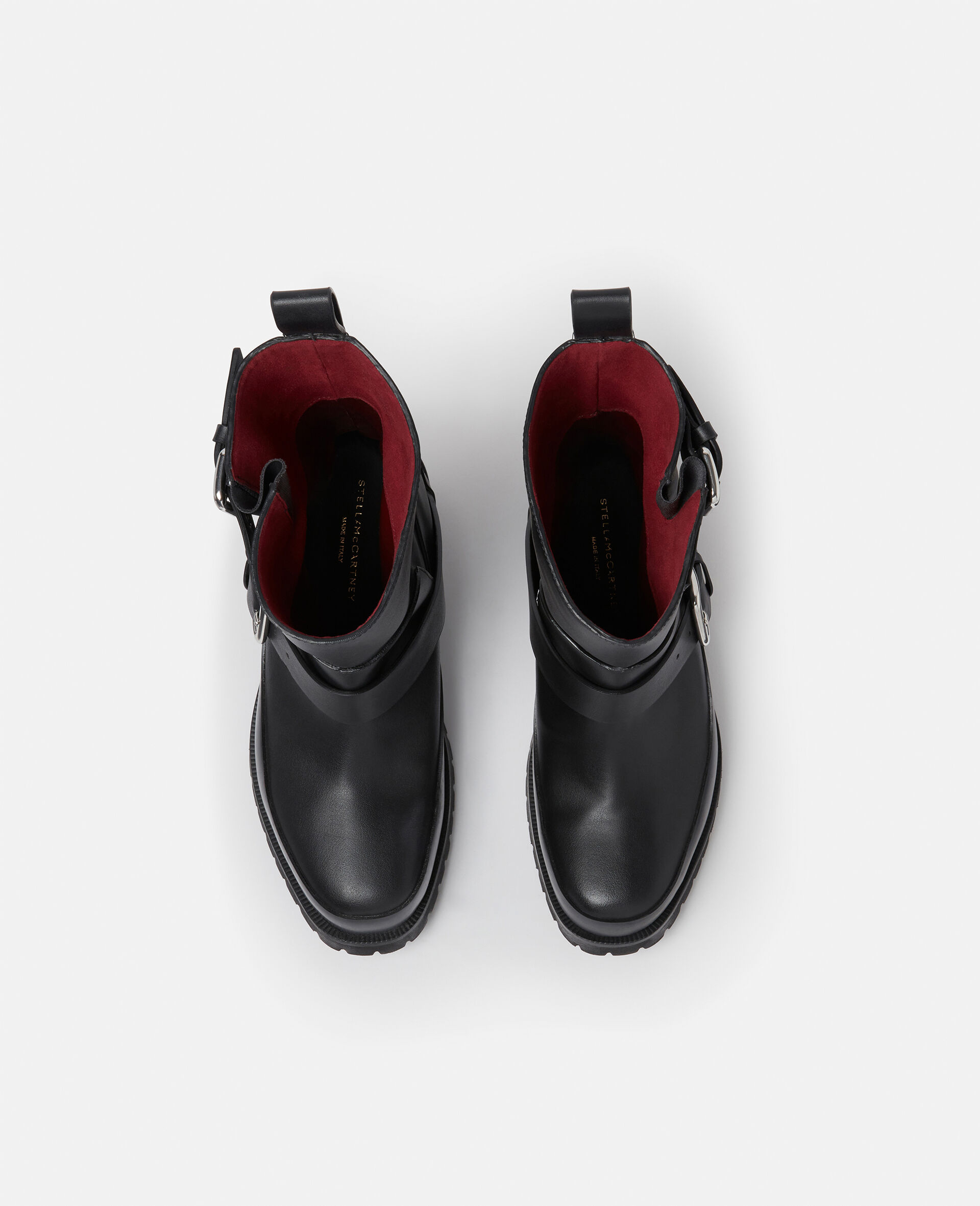 Trace Buckle-Strap Biker Boots-Black-large image number 4