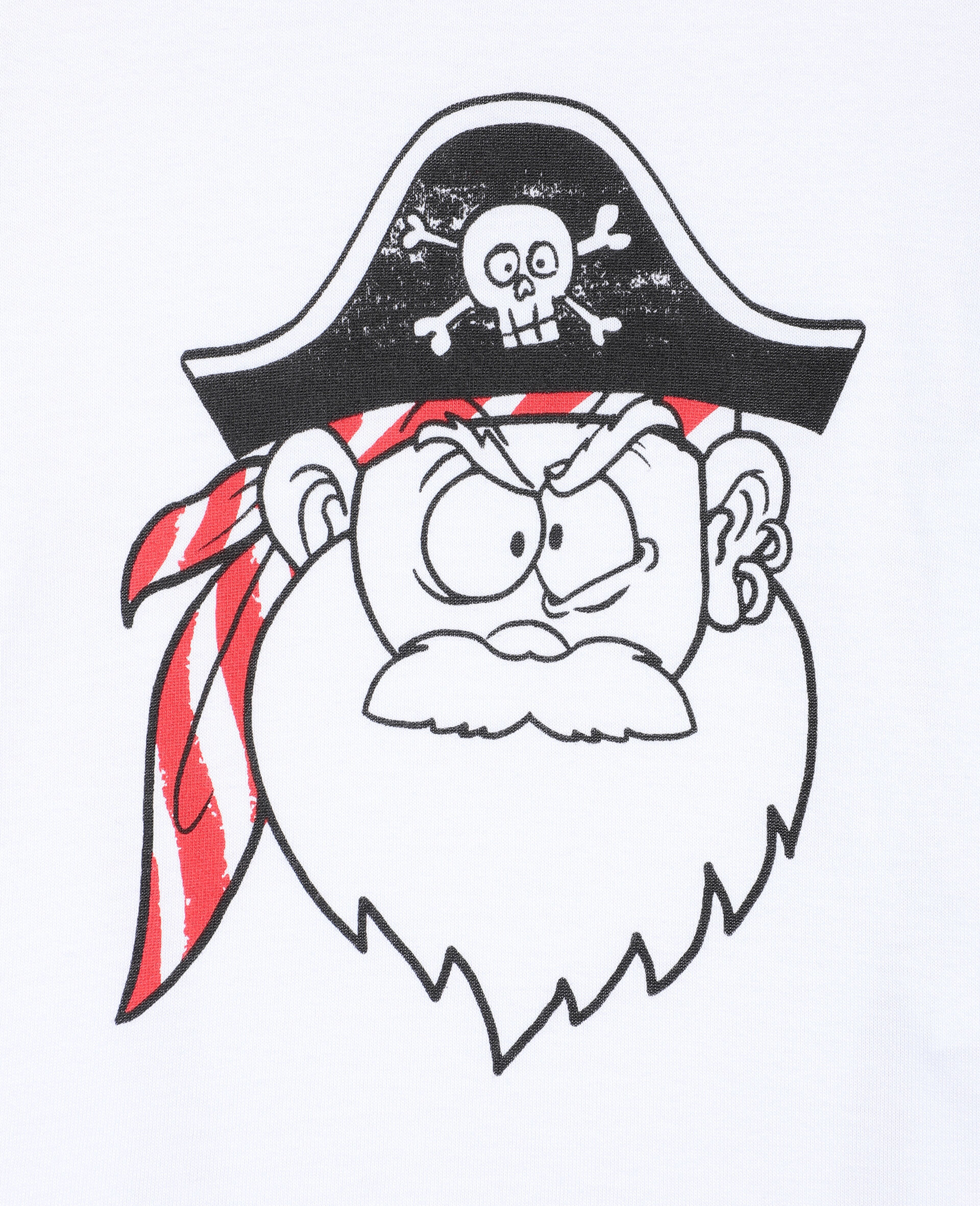 T-shirt à motif tête de pirate rigolote -Blanc-large image number 1