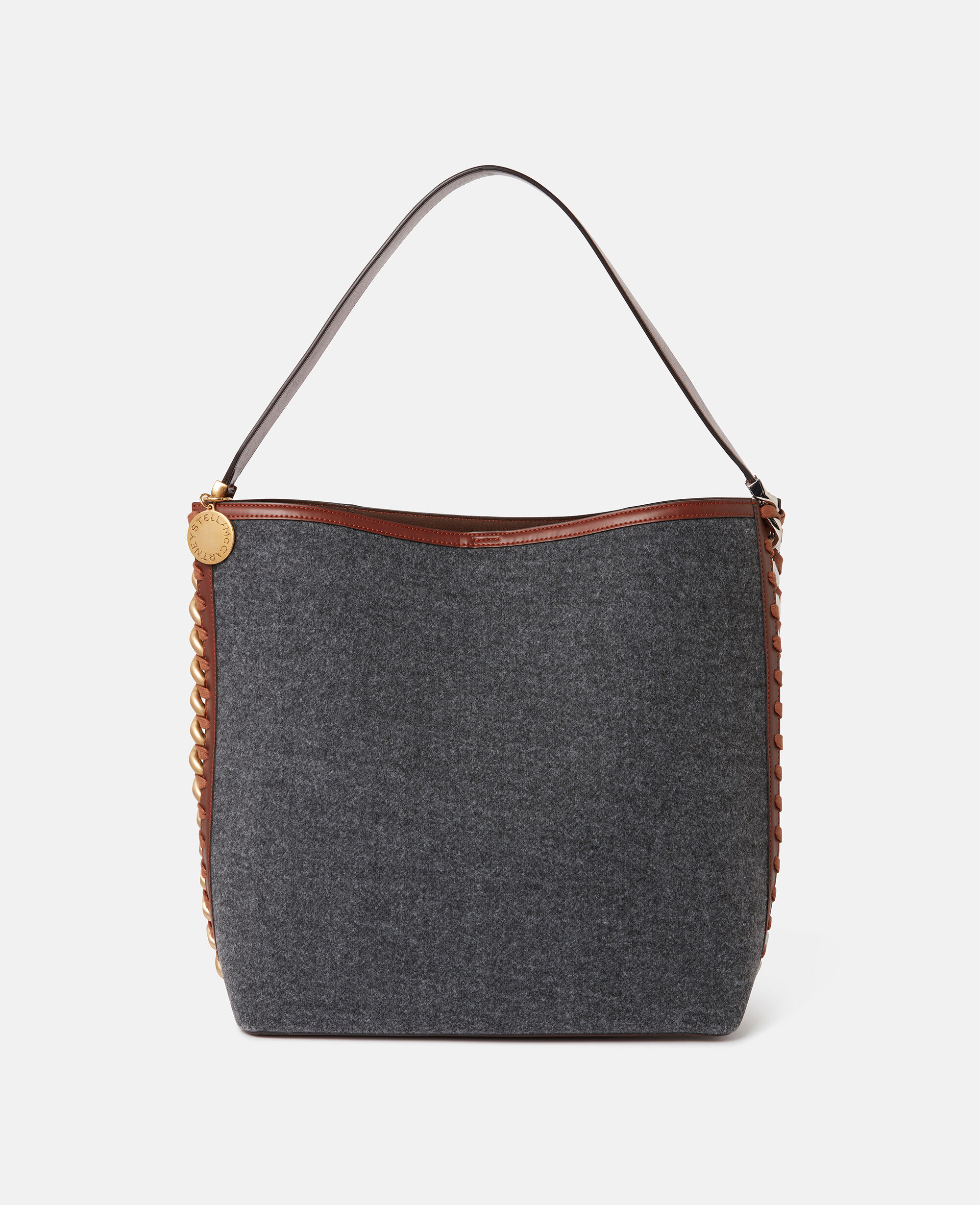 Grey felt tote bag on sale
