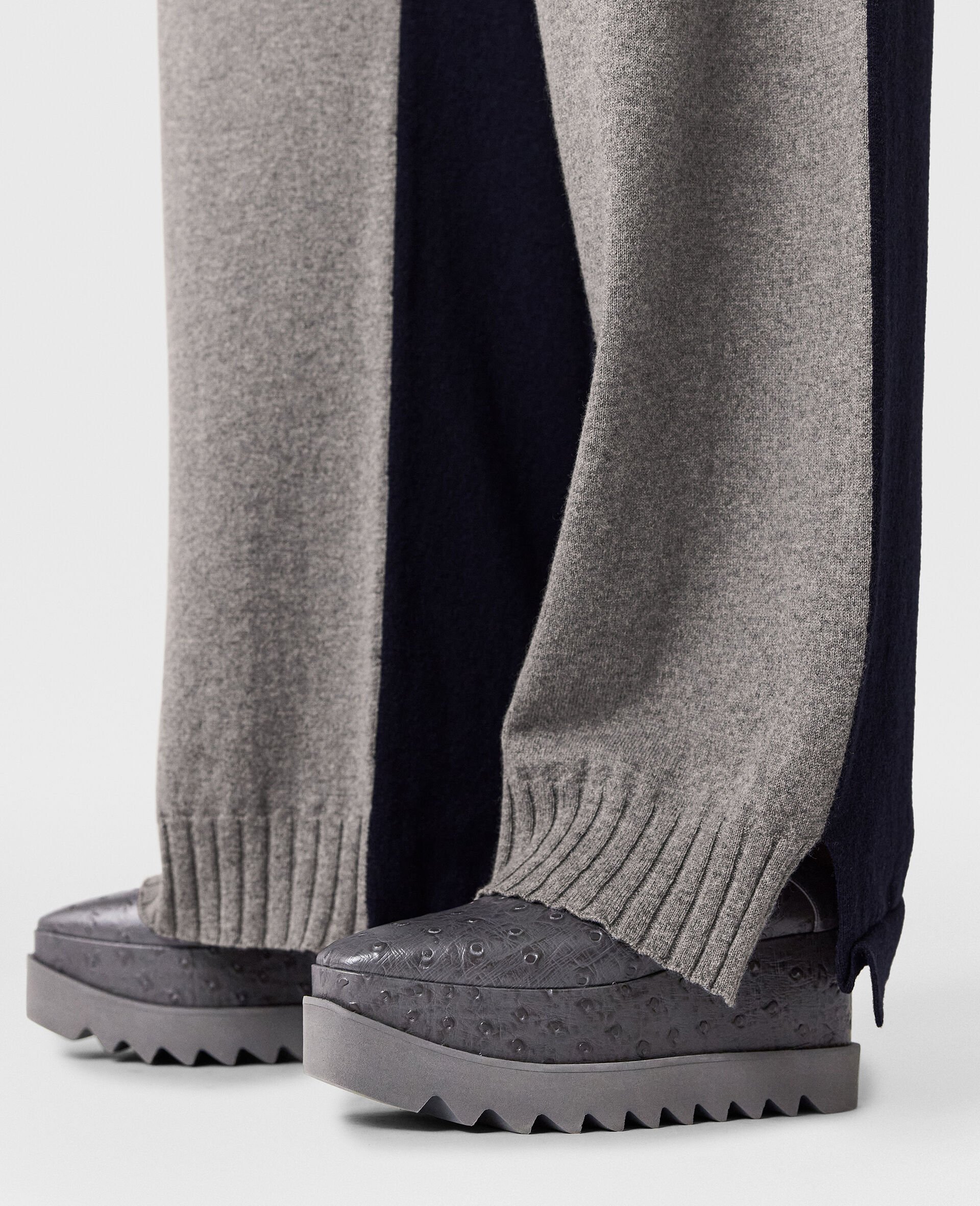 Elyse Ostrich Platform Shoes-Grey-medium