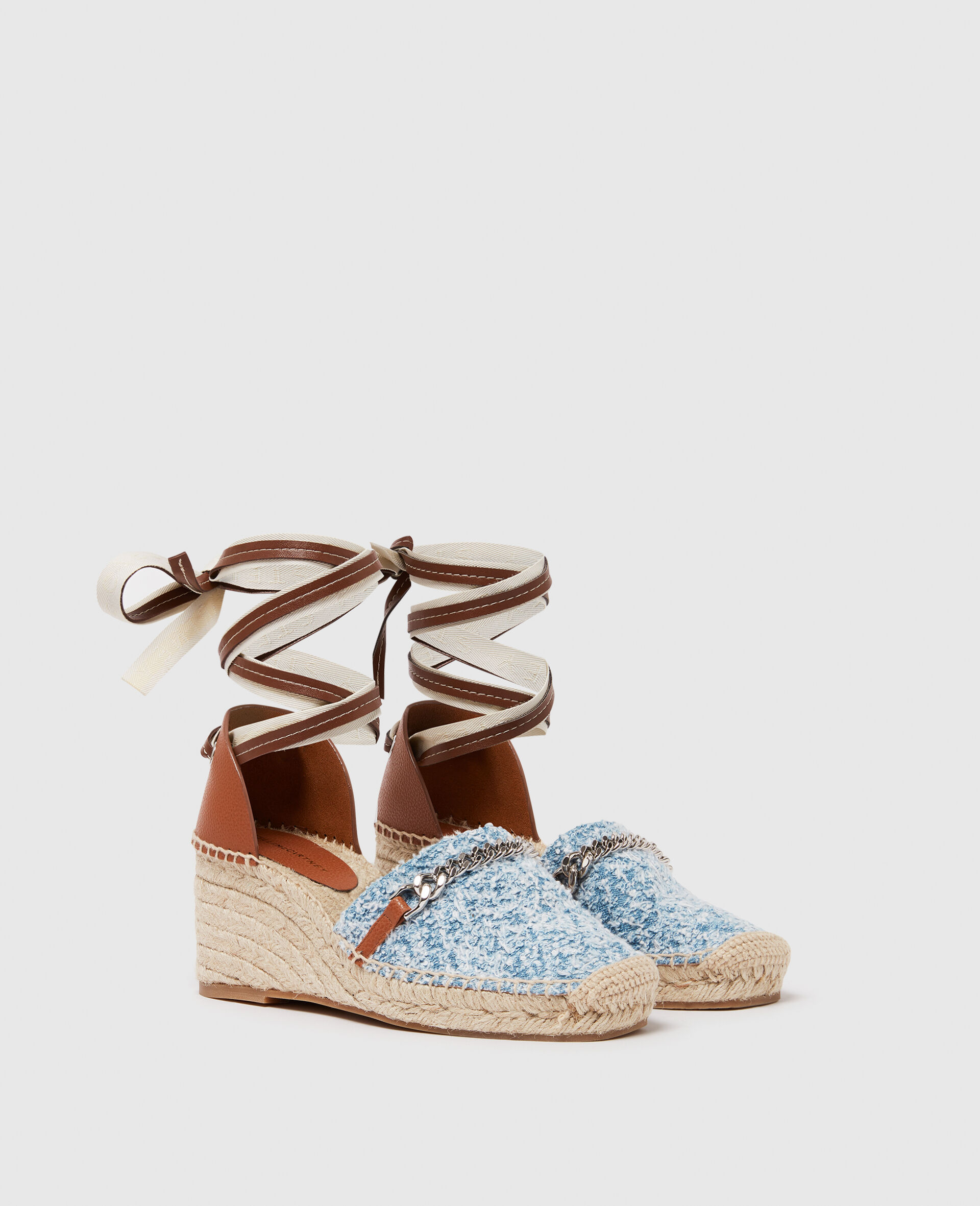 Gaia Bouclé Platform Espadrille Wedges-Blue-large image number 2