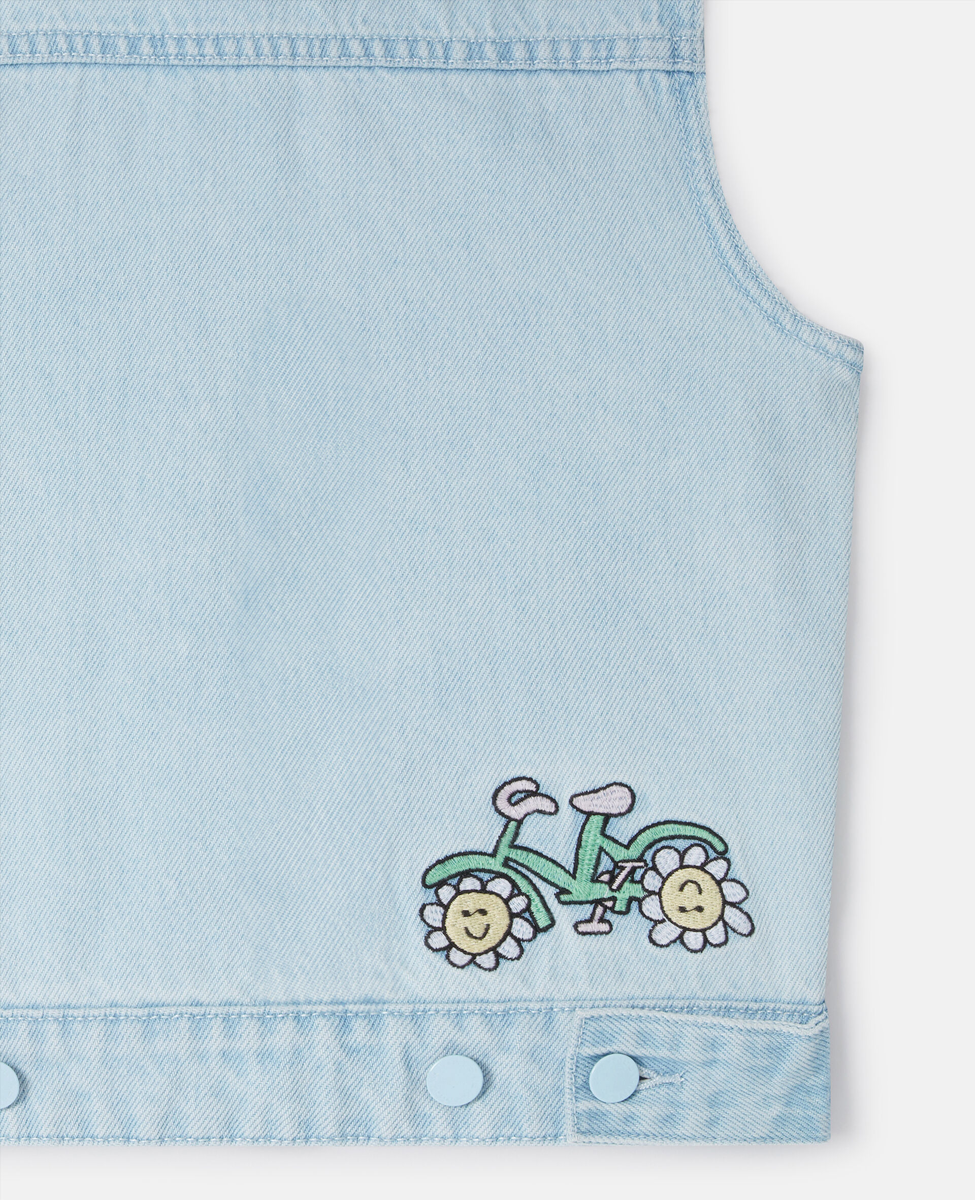 Woodland Friends Sleeveless Denim Vest-Blue-large image number 2